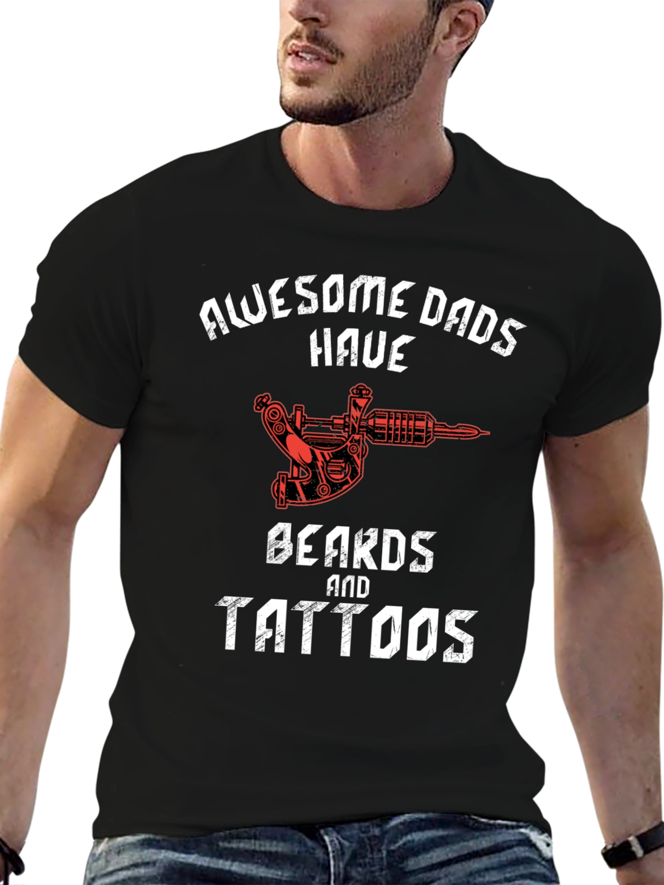 Awesome Dads T-Shirt - Beards and Tattoos