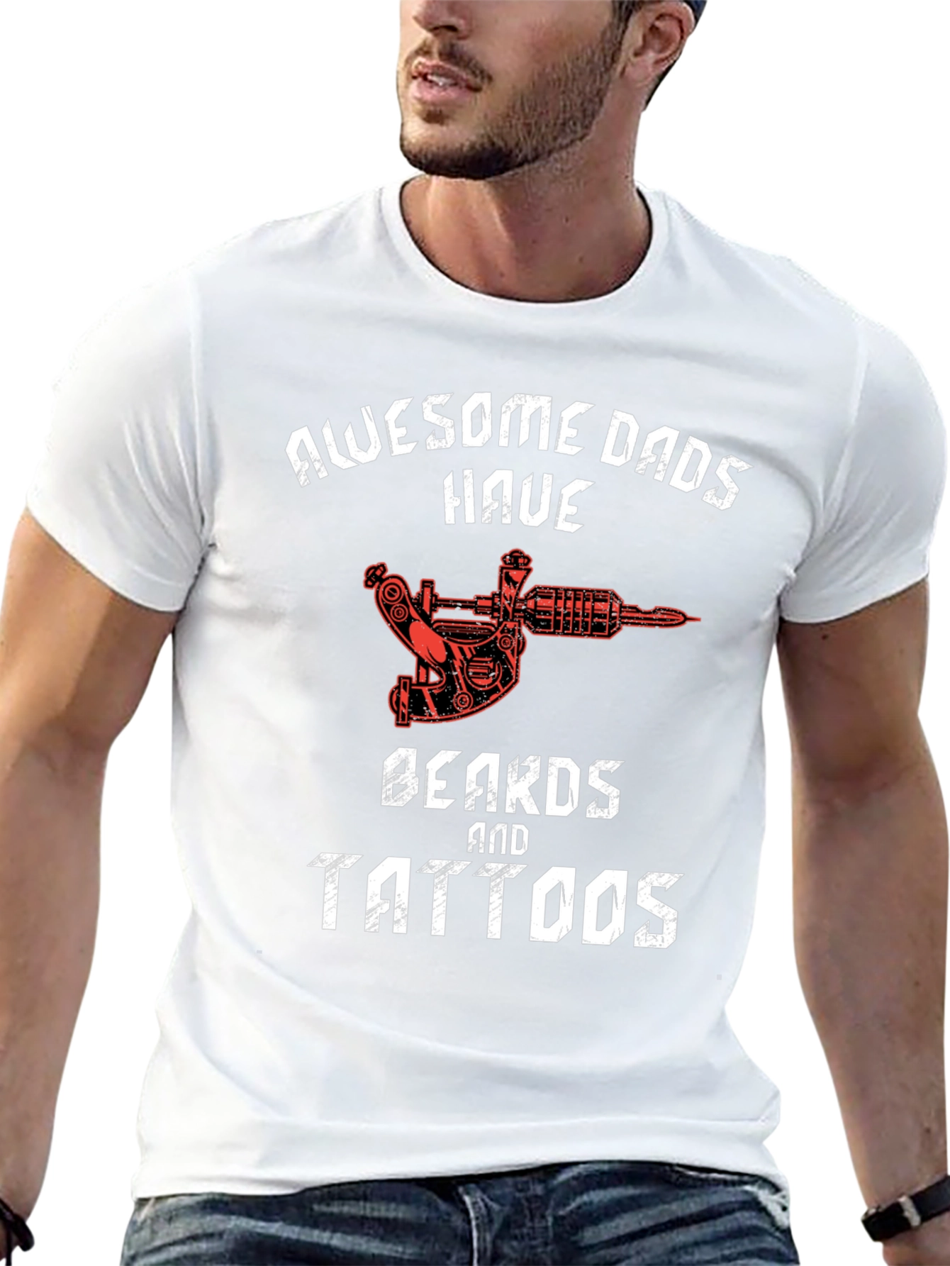 Awesome Dads T-Shirt - Beards and Tattoos