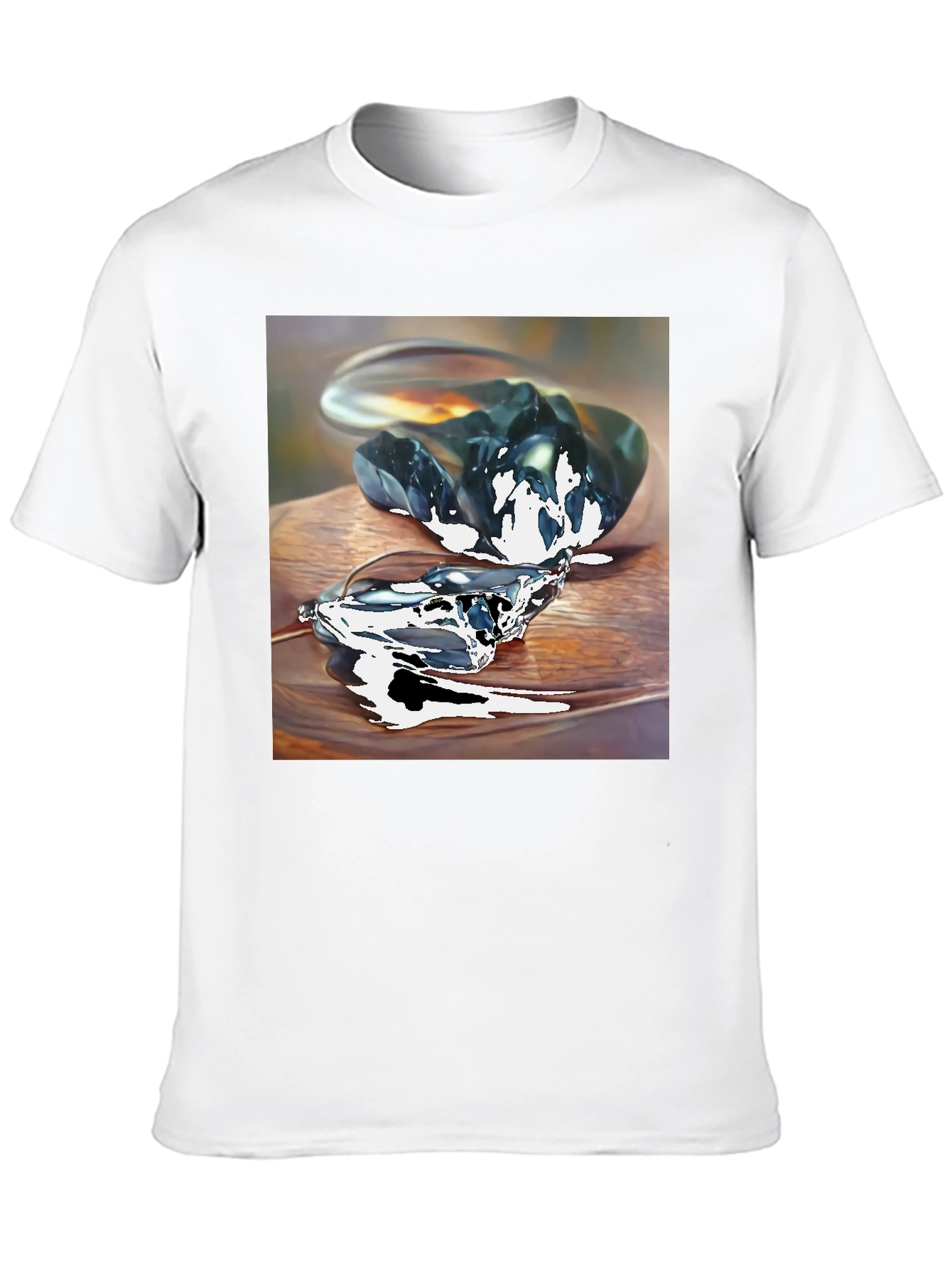 Abstract Stone Art Mens Black T-Shirt