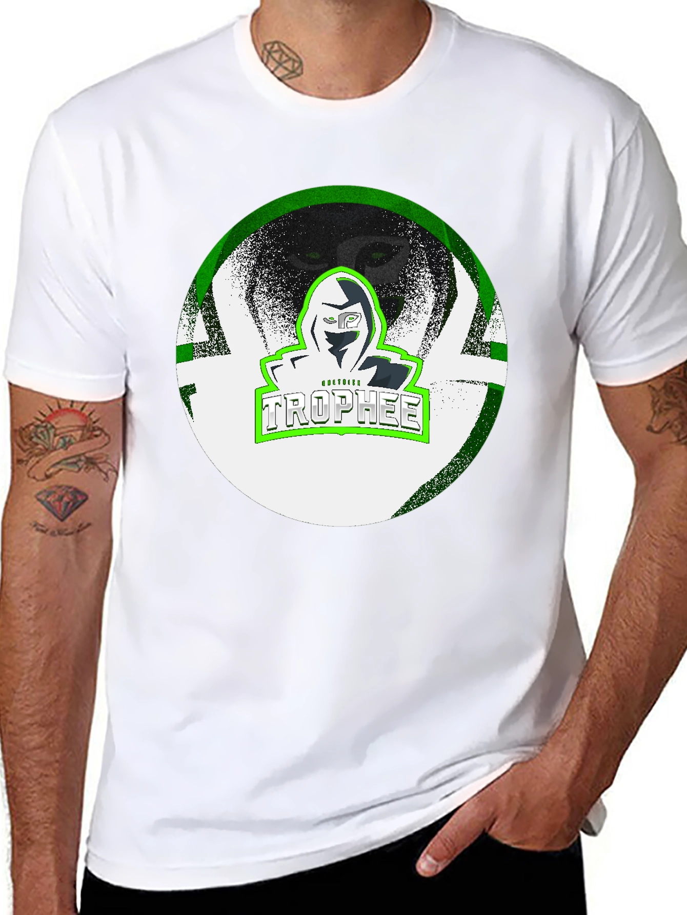 TROPHEE Graphic Print Black T-Shirt