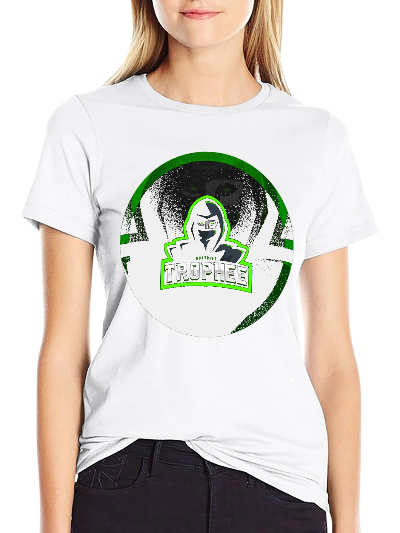 TROPHEE Graphic Print Black T-Shirt