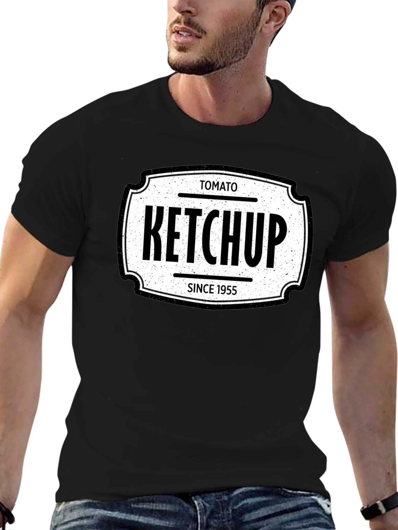 Retro Tomato Ketchup Since 1955 Black T-Shirt