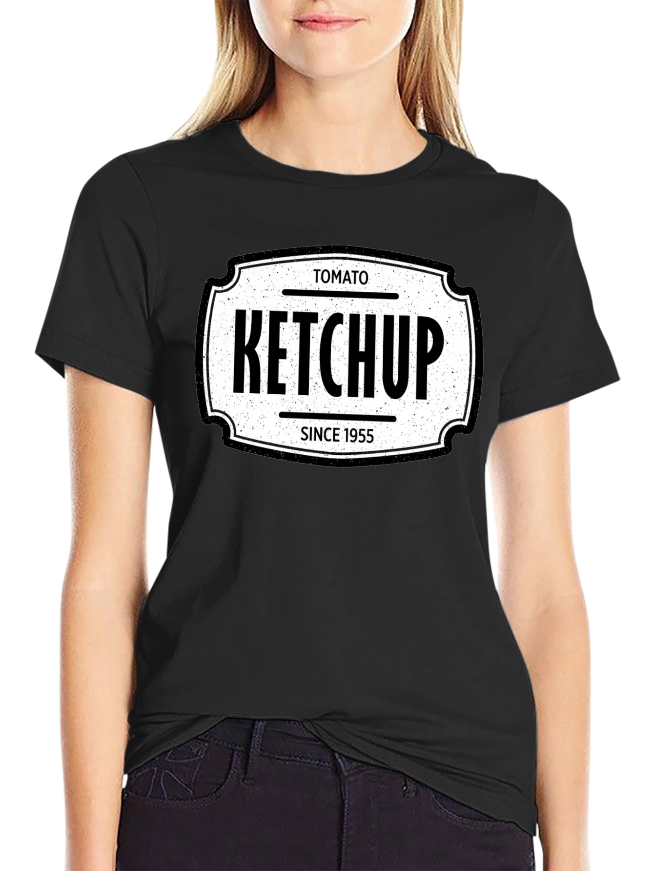Retro Tomato Ketchup Since 1955 Black T-Shirt