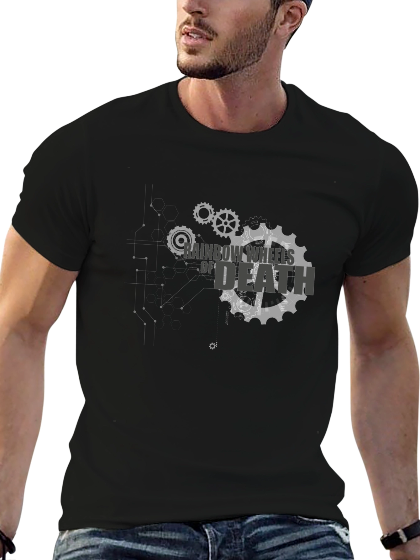 Rainbow Wheels of Death T-Shirt - Cool Graphic Tee