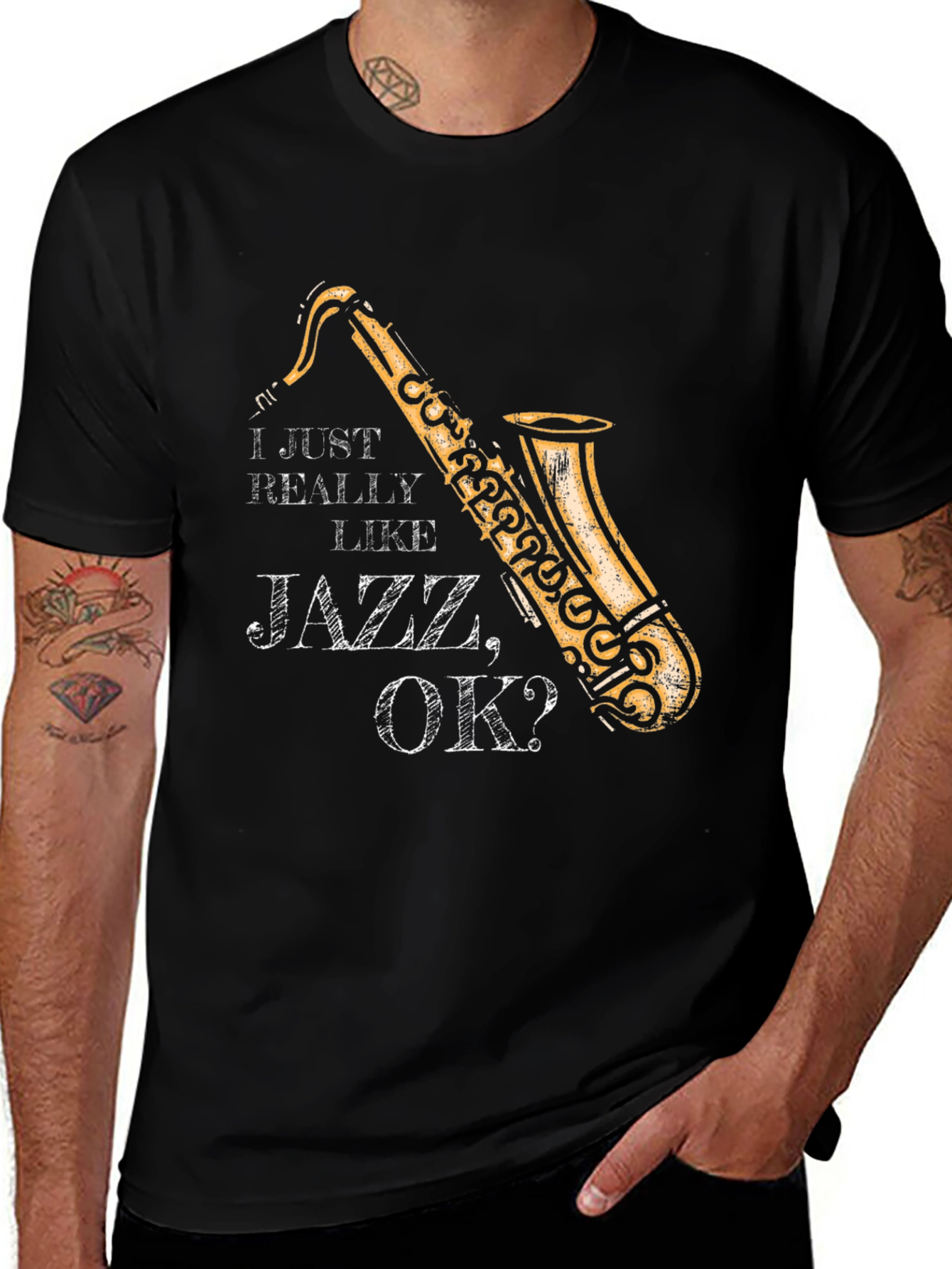 Jazz Lover Saxophone Graphic T-Shirt