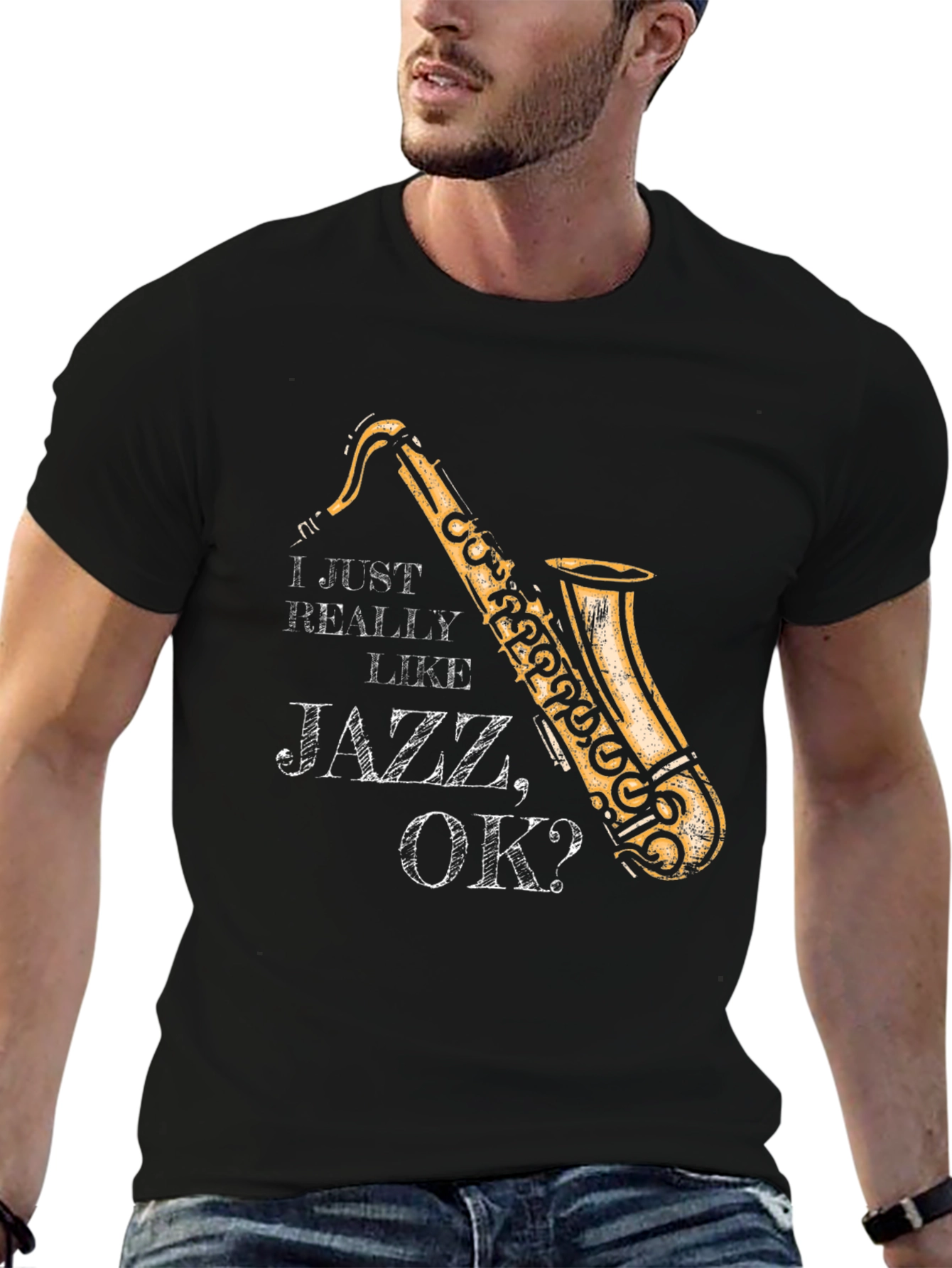 Jazz Lover Saxophone Graphic T-Shirt