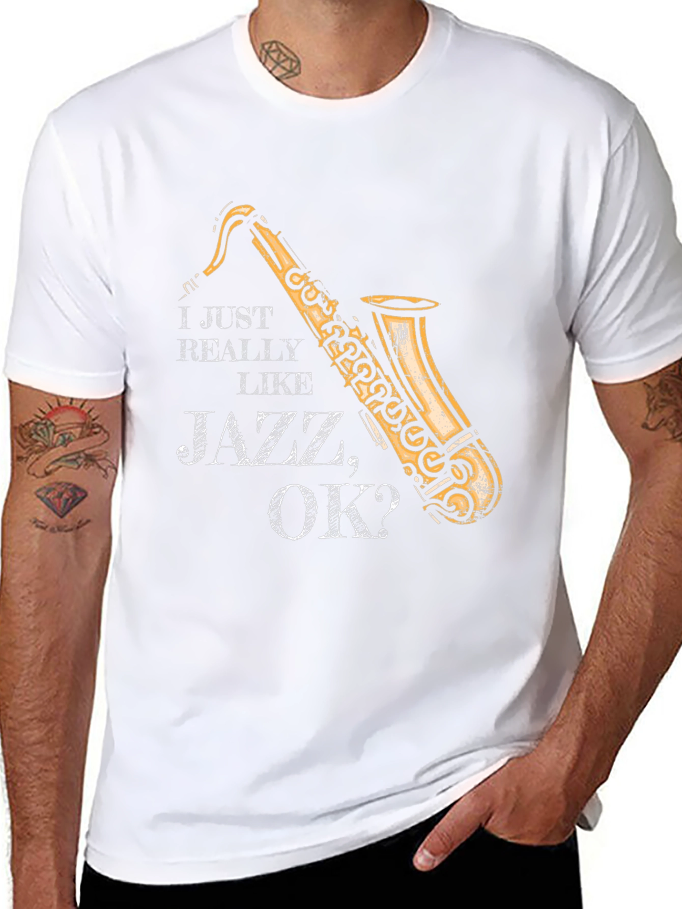 Jazz Lover Saxophone Graphic T-Shirt
