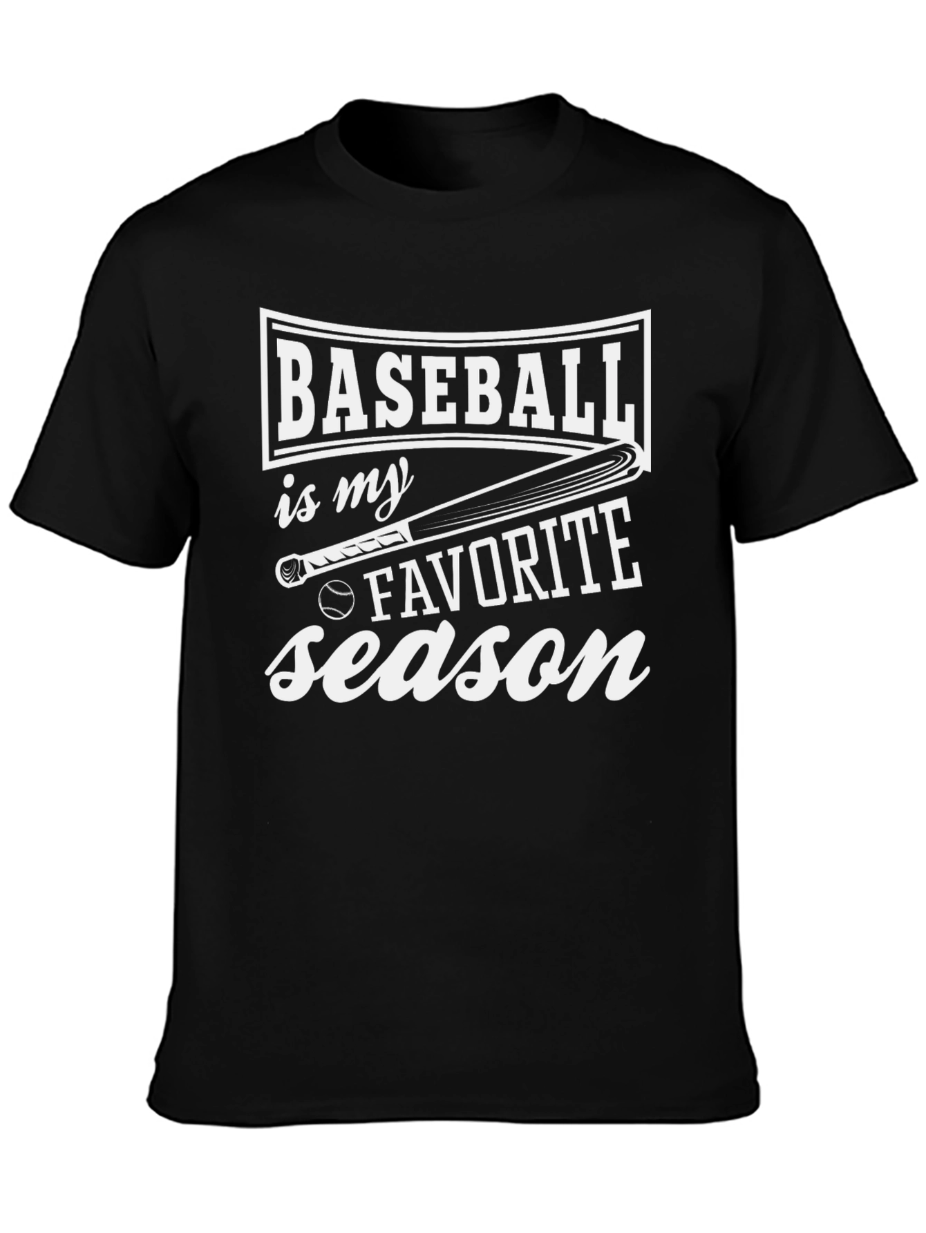 Baseball is My Favorite Season Black T-Shirt