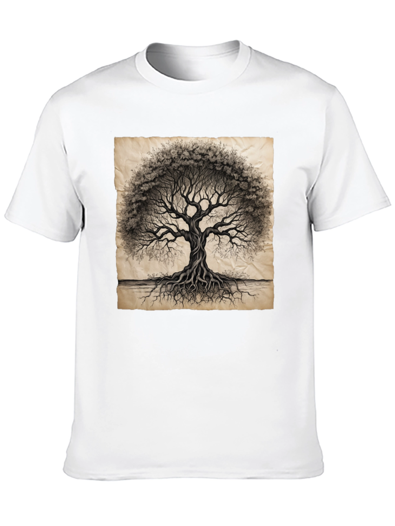 Tree of Life Graphic Tee - Black Cotton T-Shirt