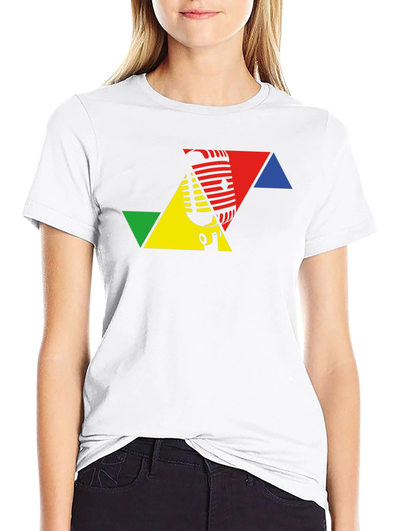 Retro Microphone Black T-Shirt