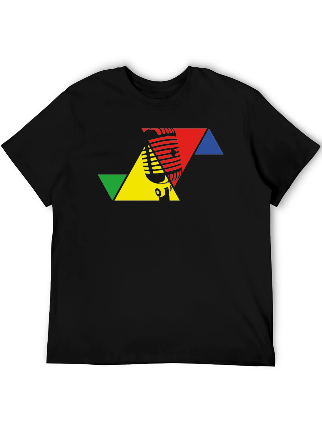 Retro Microphone Black T-Shirt