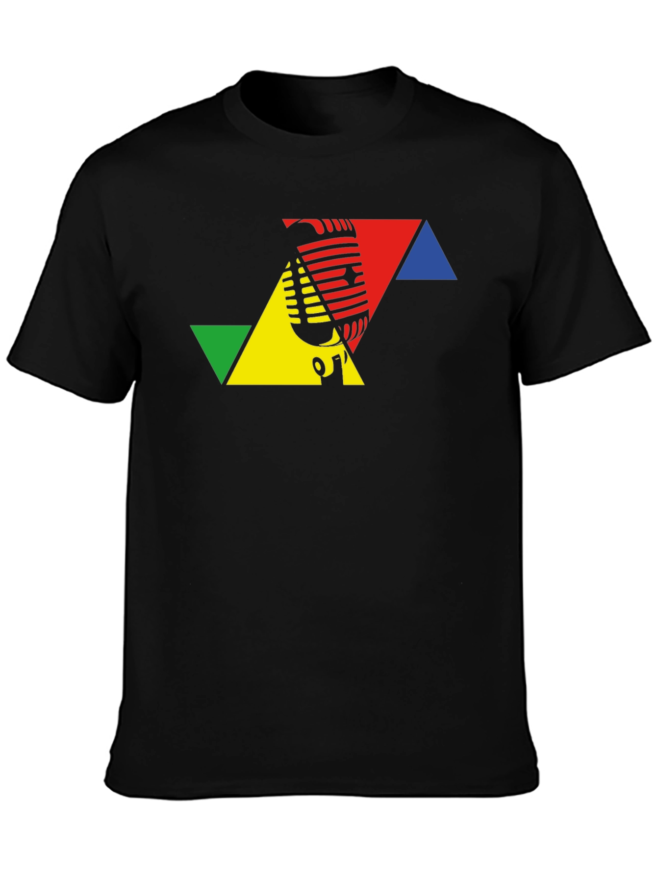 Retro Microphone Black T-Shirt