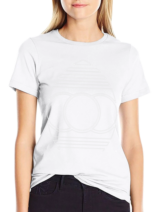 Geometric Graphic Print Black Tee Shirt
