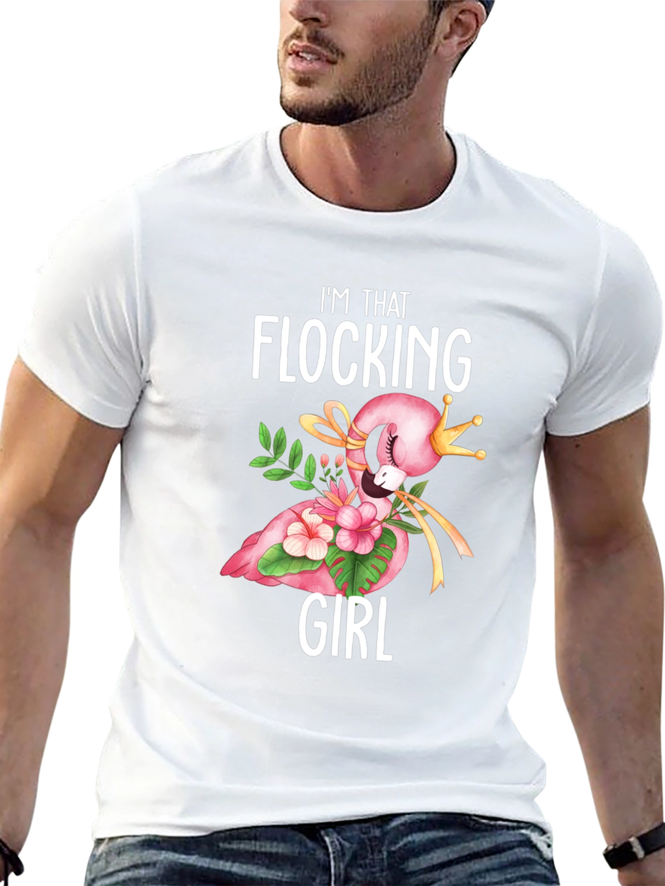 Im That Flocking Girl T-Shirt - Flamingo Crown Design