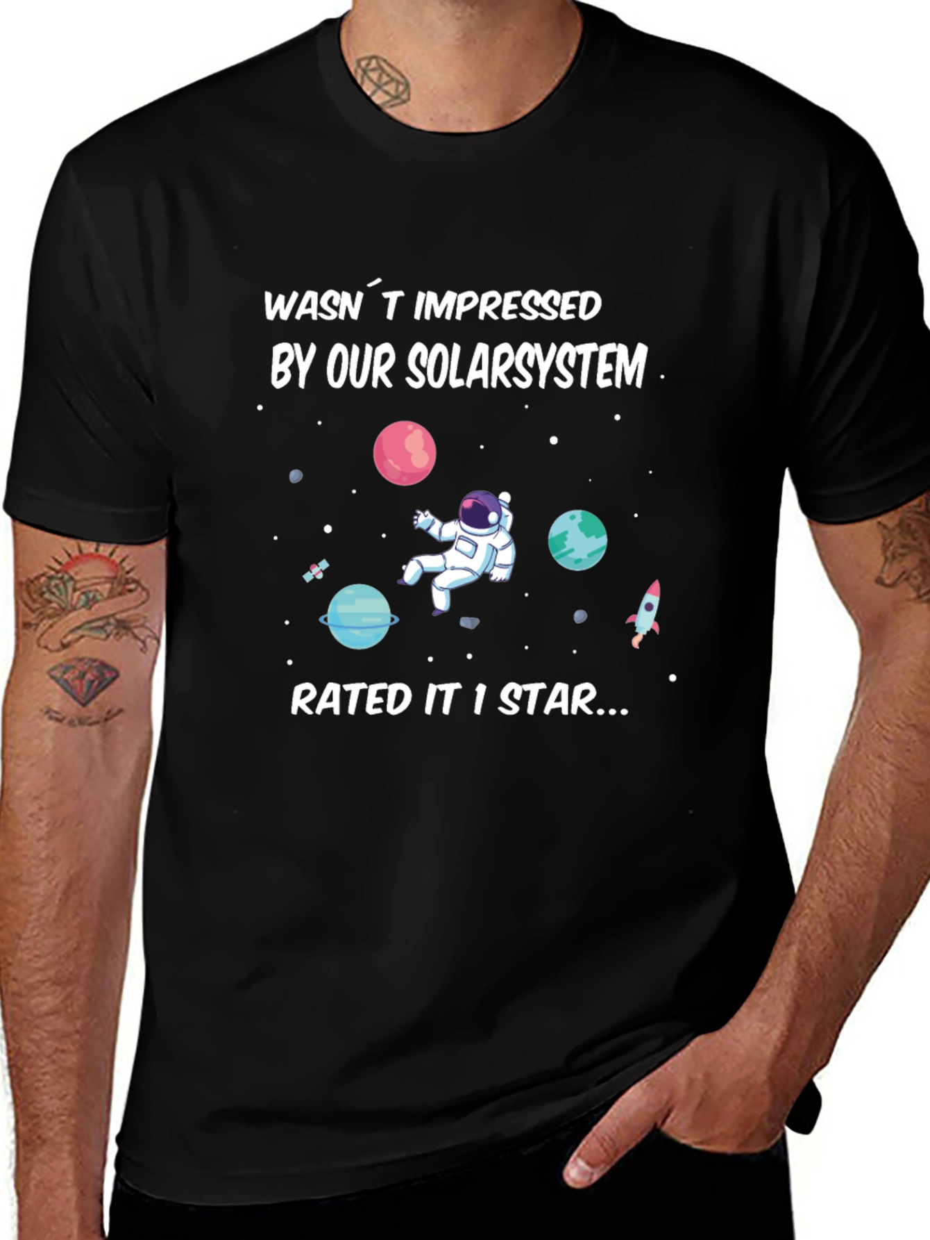 Astronaut 1 Star Solar System Graphic T-Shirt