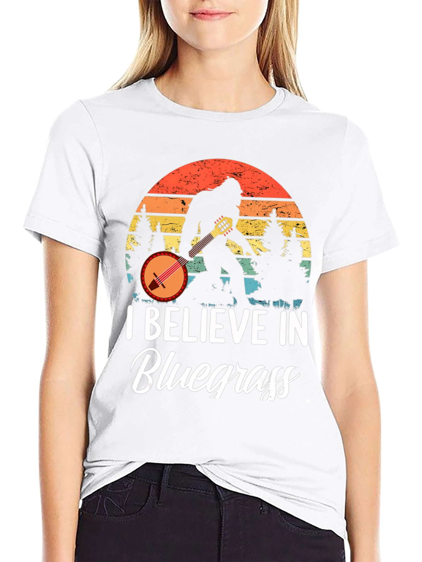 I Believe In Bluegrass Music Bigfoot T-Shirt