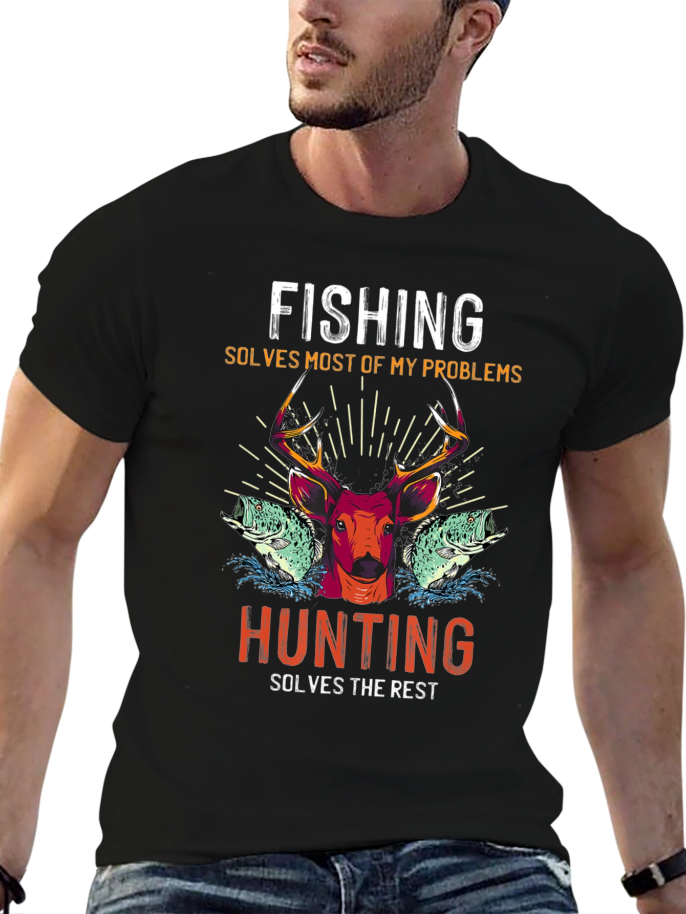 Fishing & Hunting Graphic T-Shirt