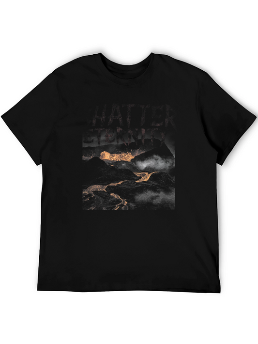 Black Graphic Tee - Abstract Lava Design