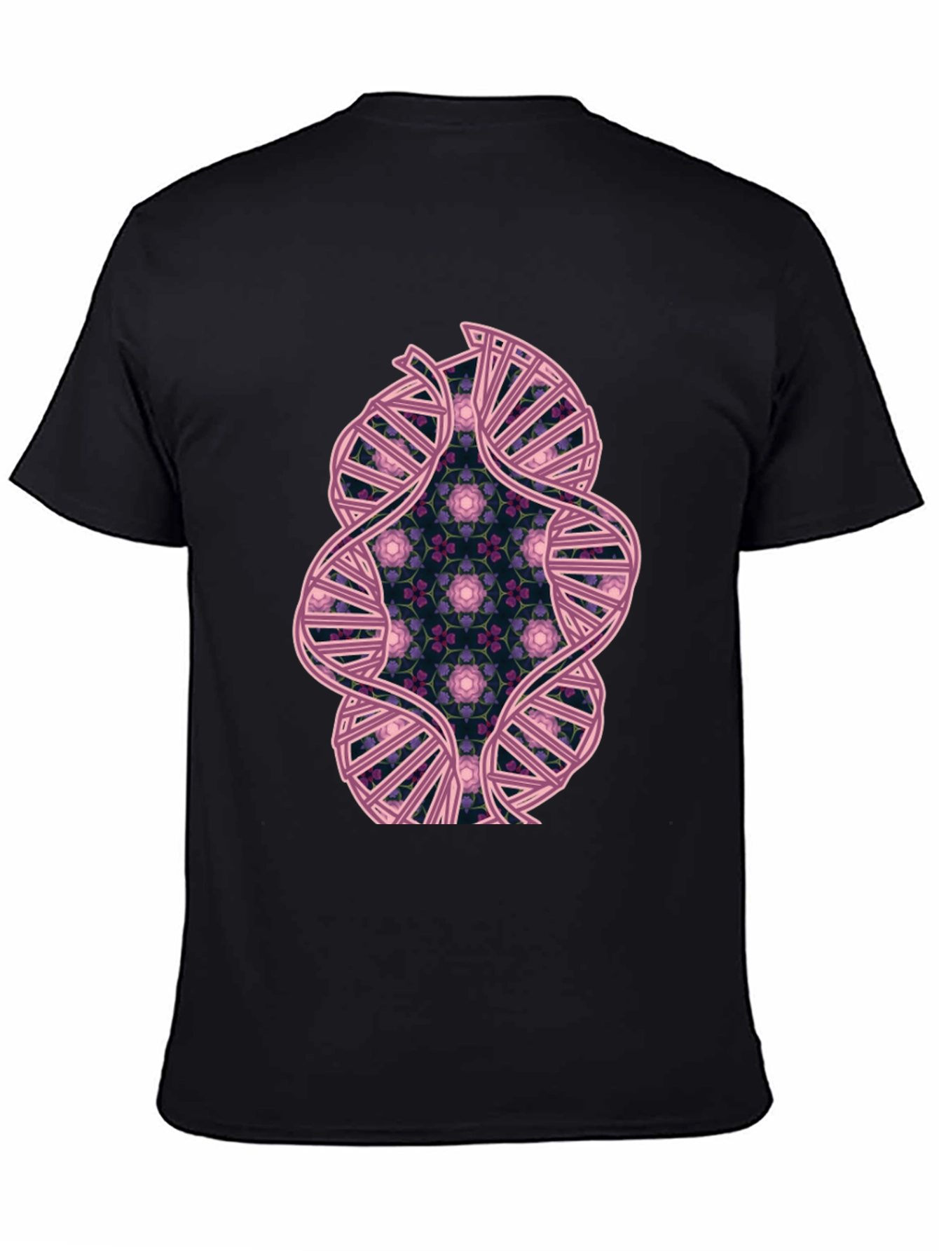 DNA Floral Graphic Black T-Shirt
