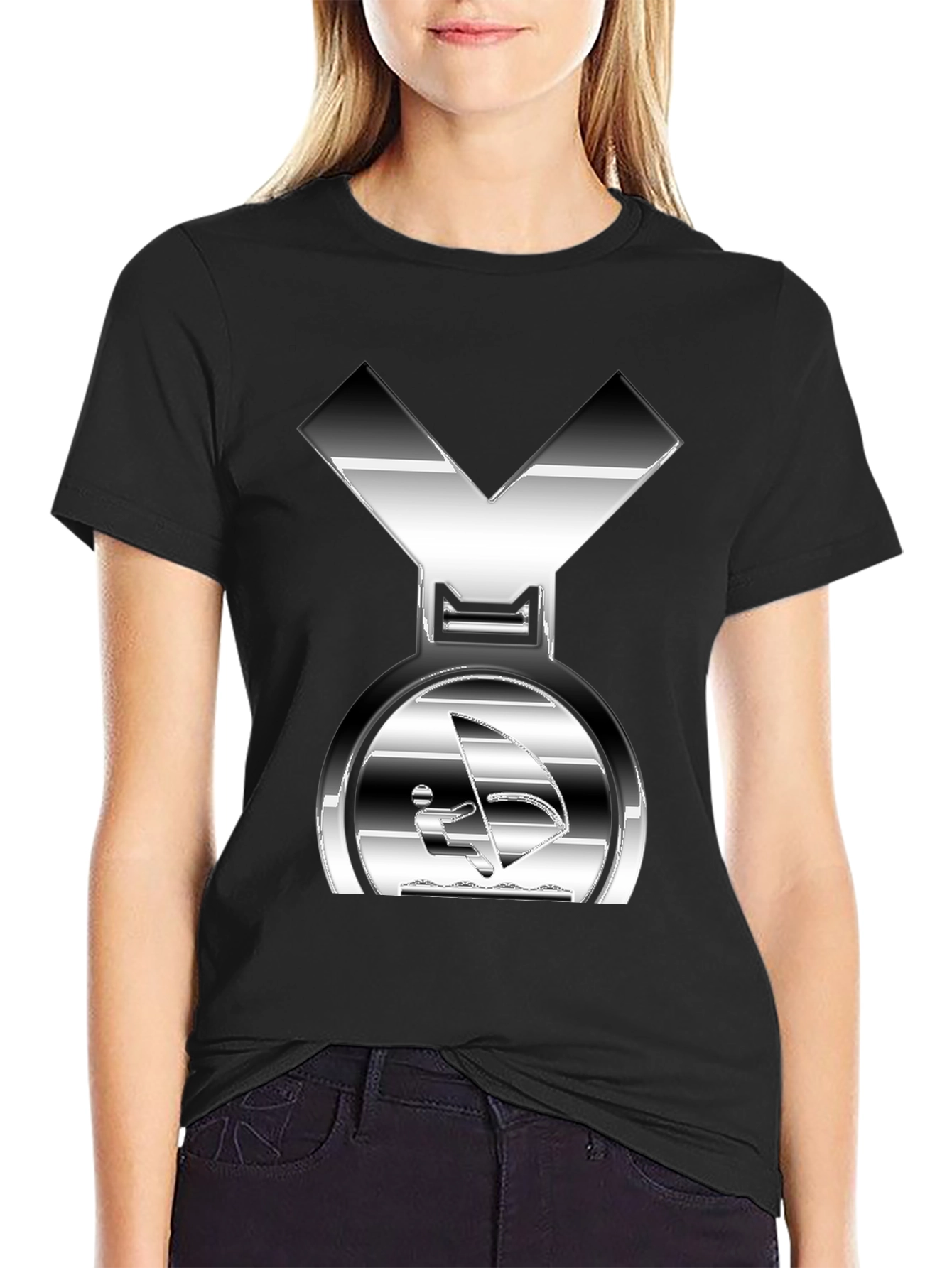 Silver Windsurfing Graphic T-Shirt
