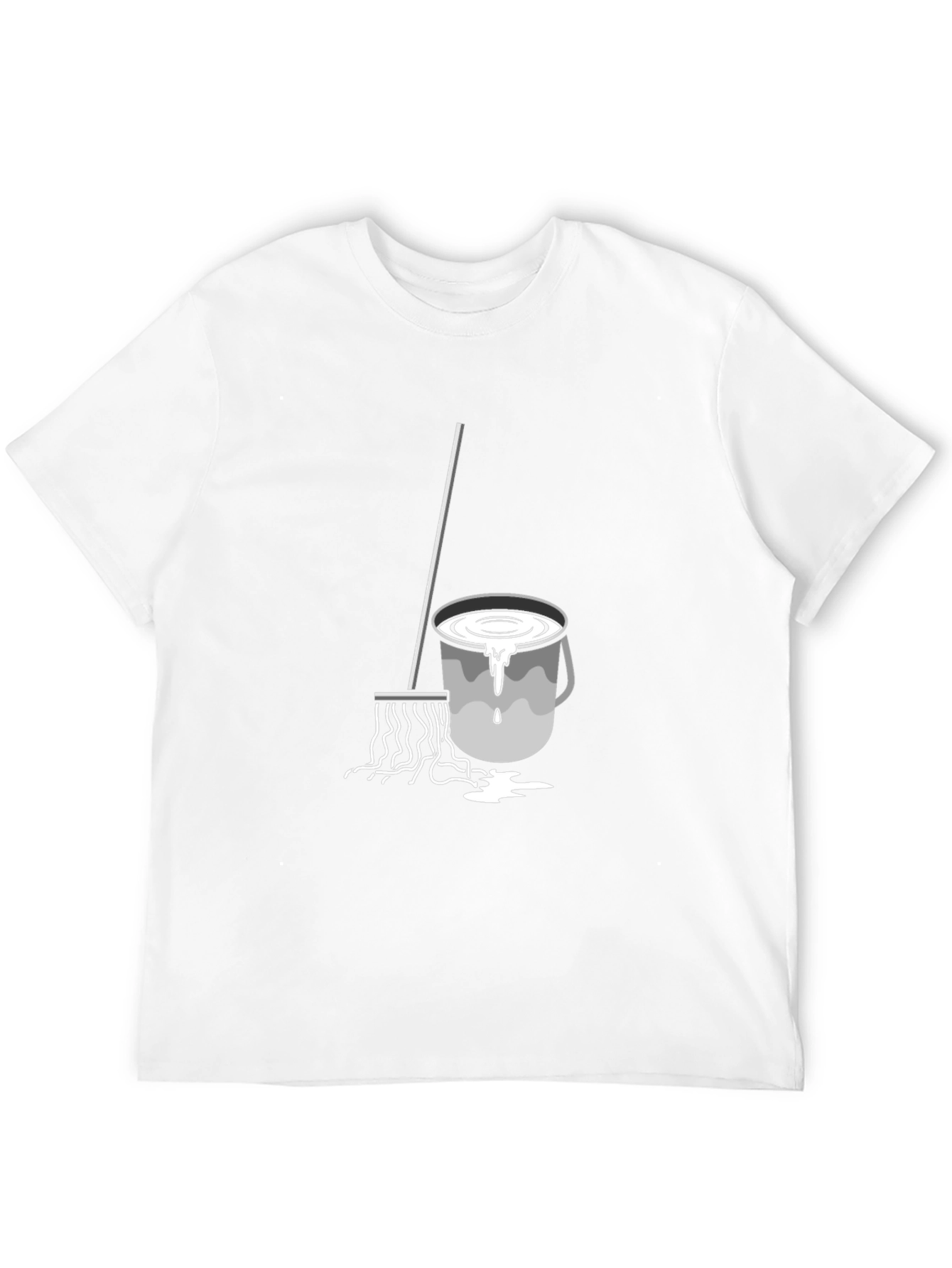 Mop Bucket Graphic T-Shirt - Cleaning Humor Tee