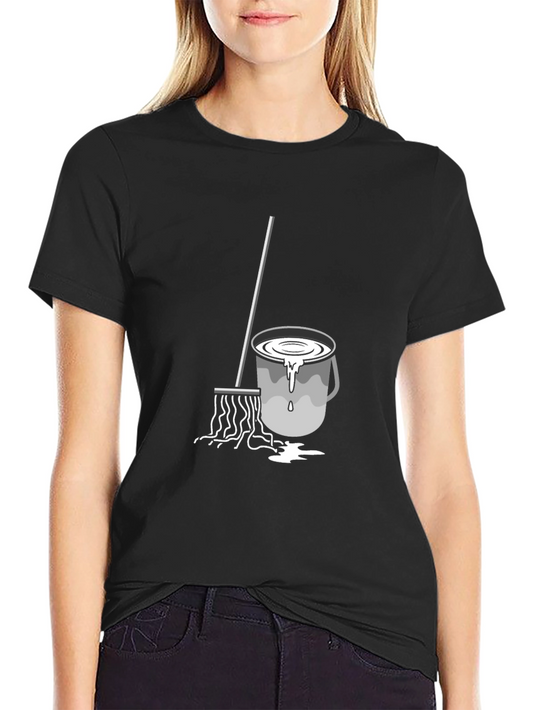 Mop Bucket Graphic T-Shirt - Cleaning Humor Tee