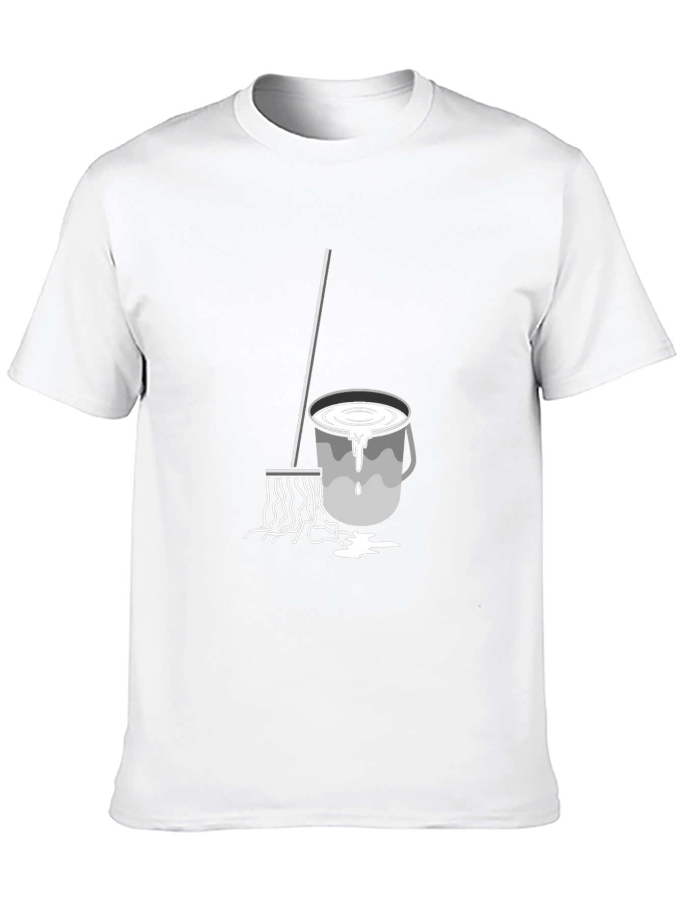 Mop Bucket Graphic T-Shirt - Cleaning Humor Tee