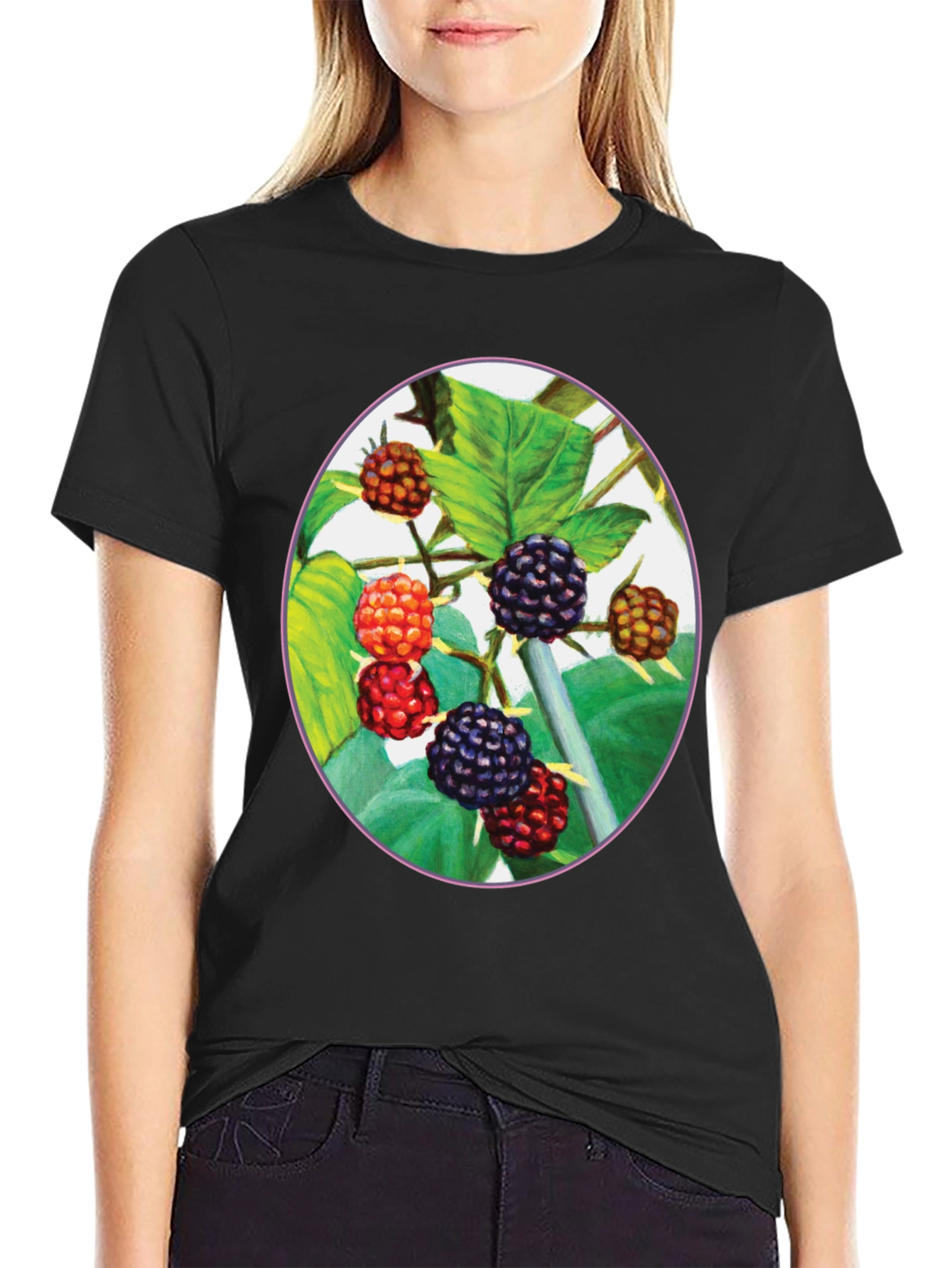 Black Berry T-Shirt - Nature Inspired Graphic Tee