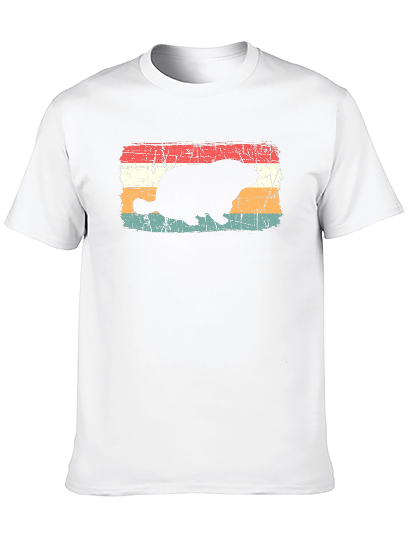 Retro Beaver T-Shirt - Distressed Graphic Tee