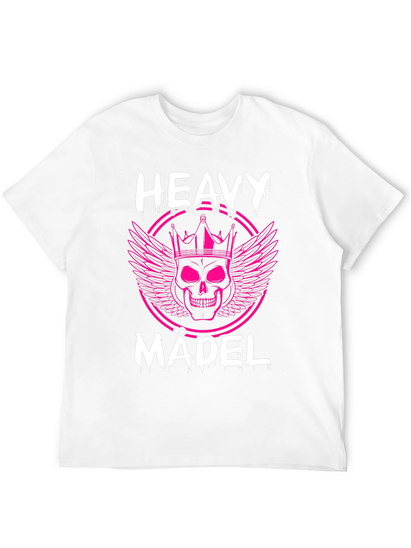 Heavy Mädel Pink Skull Graphic T-Shirt
