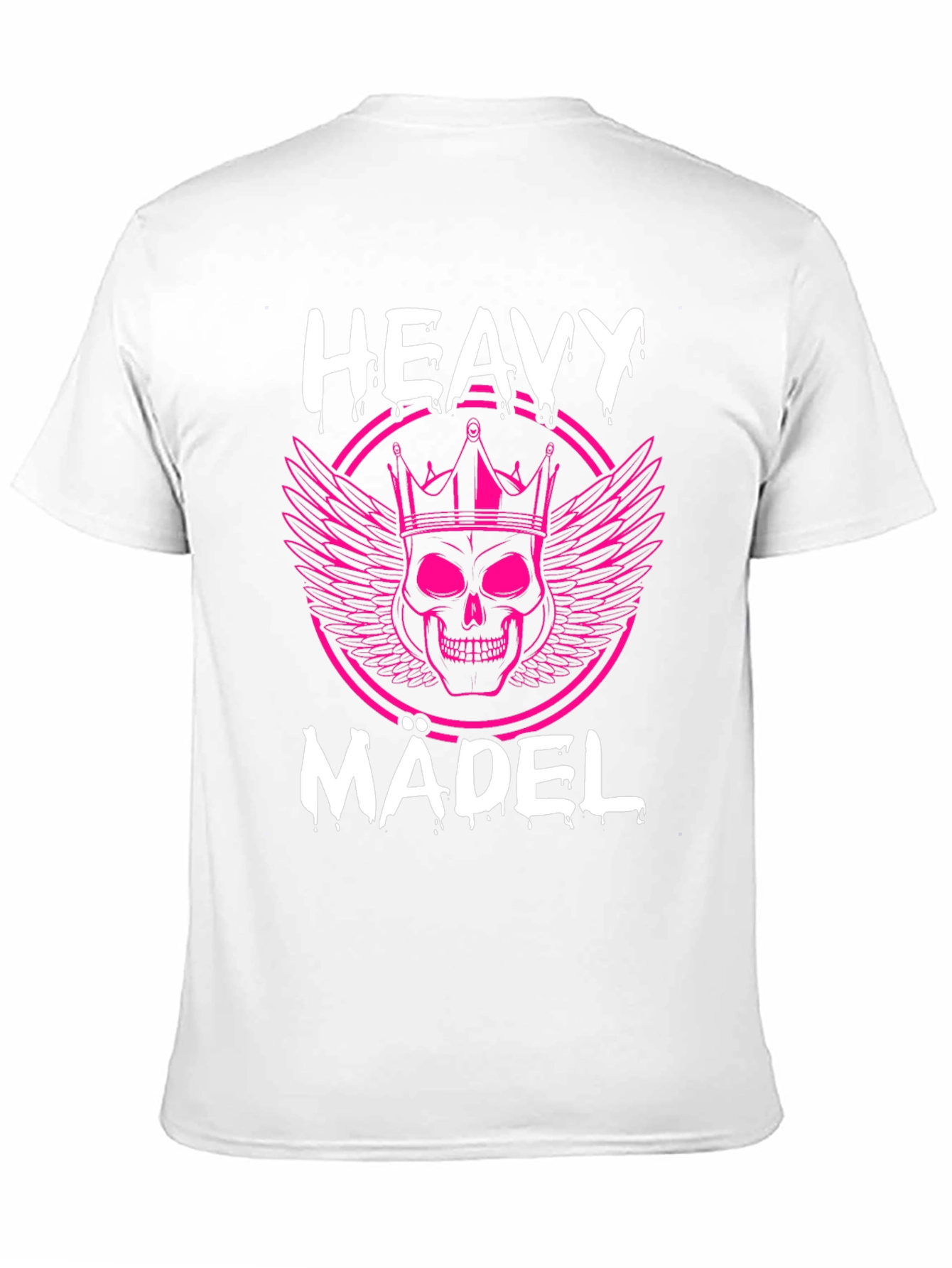 Heavy Mädel Pink Skull Graphic T-Shirt