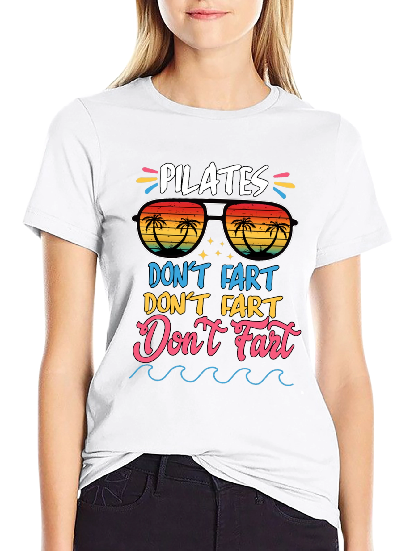 Pilates Dont Fart T-Shirt Funny Yoga Tee
