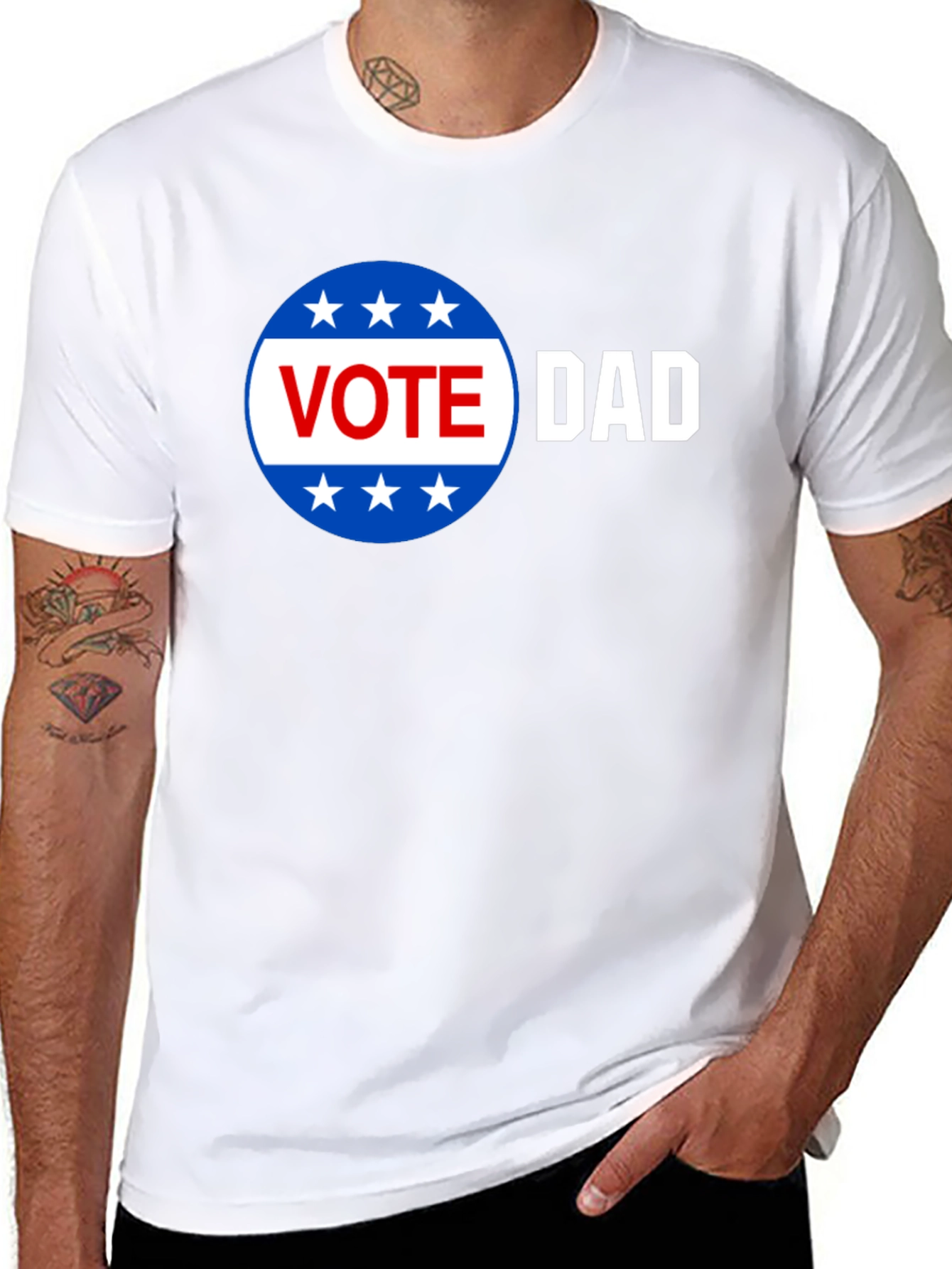 Vote Dad Graphic Print Crew Neck Tee