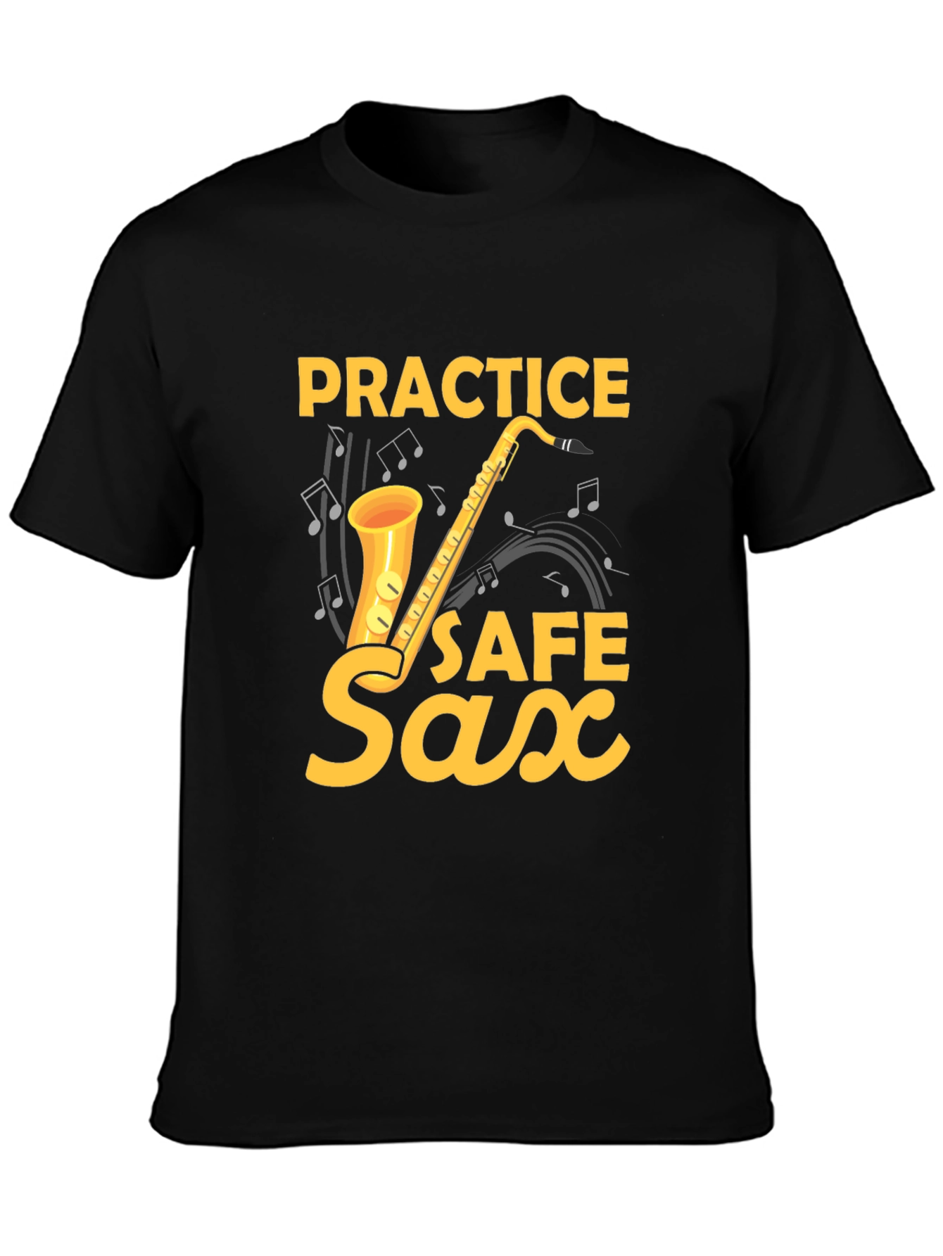 Practice Safe Saxophone T-Shirt - Music Lover Tee