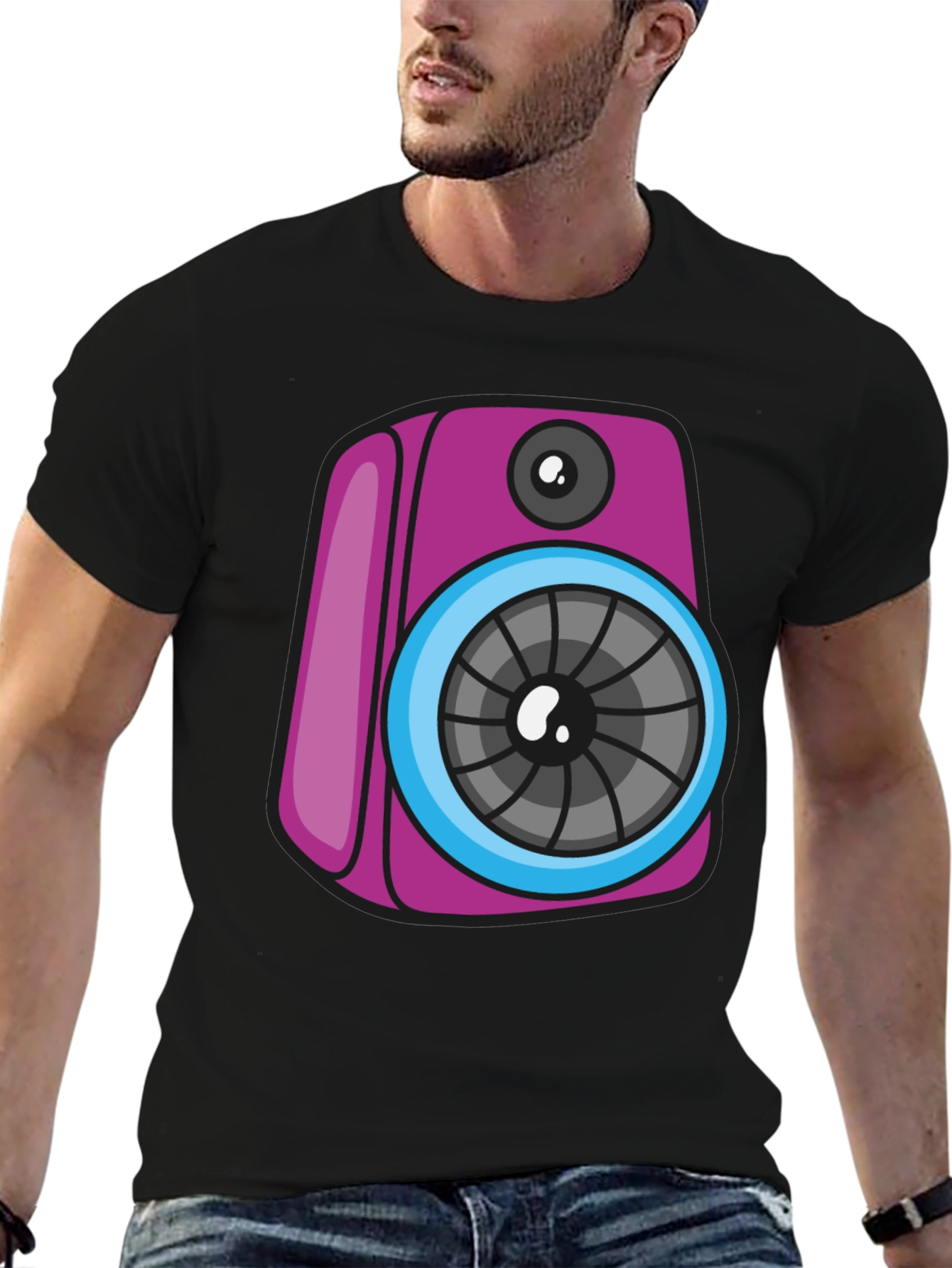 Funky Speaker Graphic Tee - Black