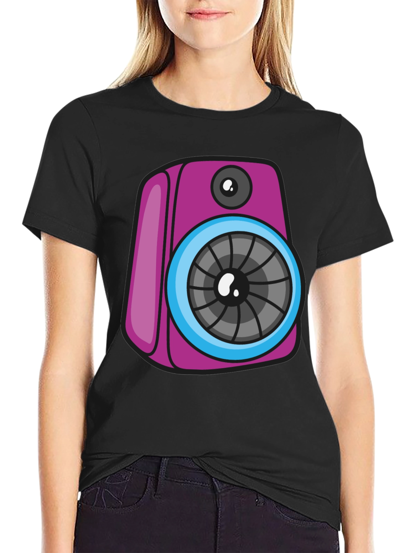 Funky Speaker Graphic Tee - Black