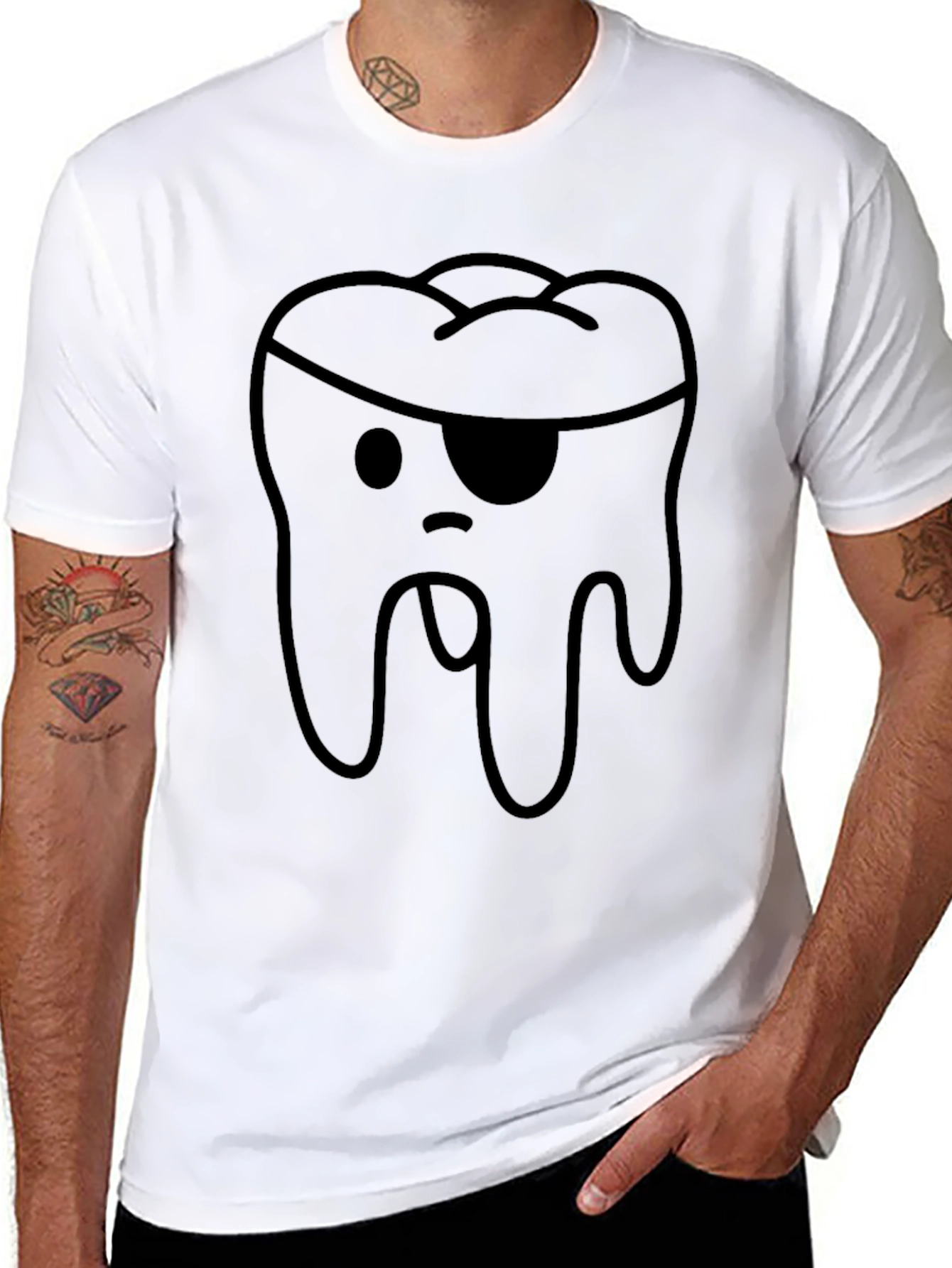 Pirate Tooth Graphic T-Shirt - Quirky Cotton Tee