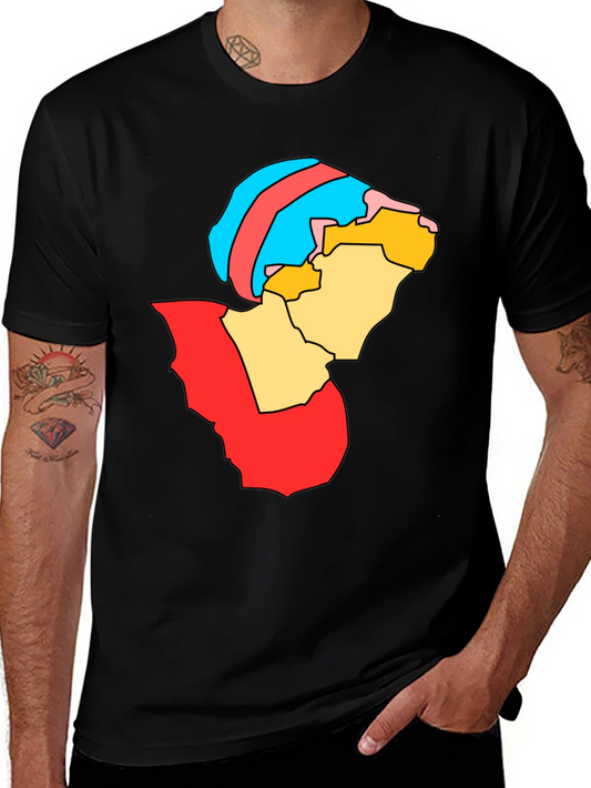 Colorful Abstract Graphic Tee - Unisex Black T-Shirt