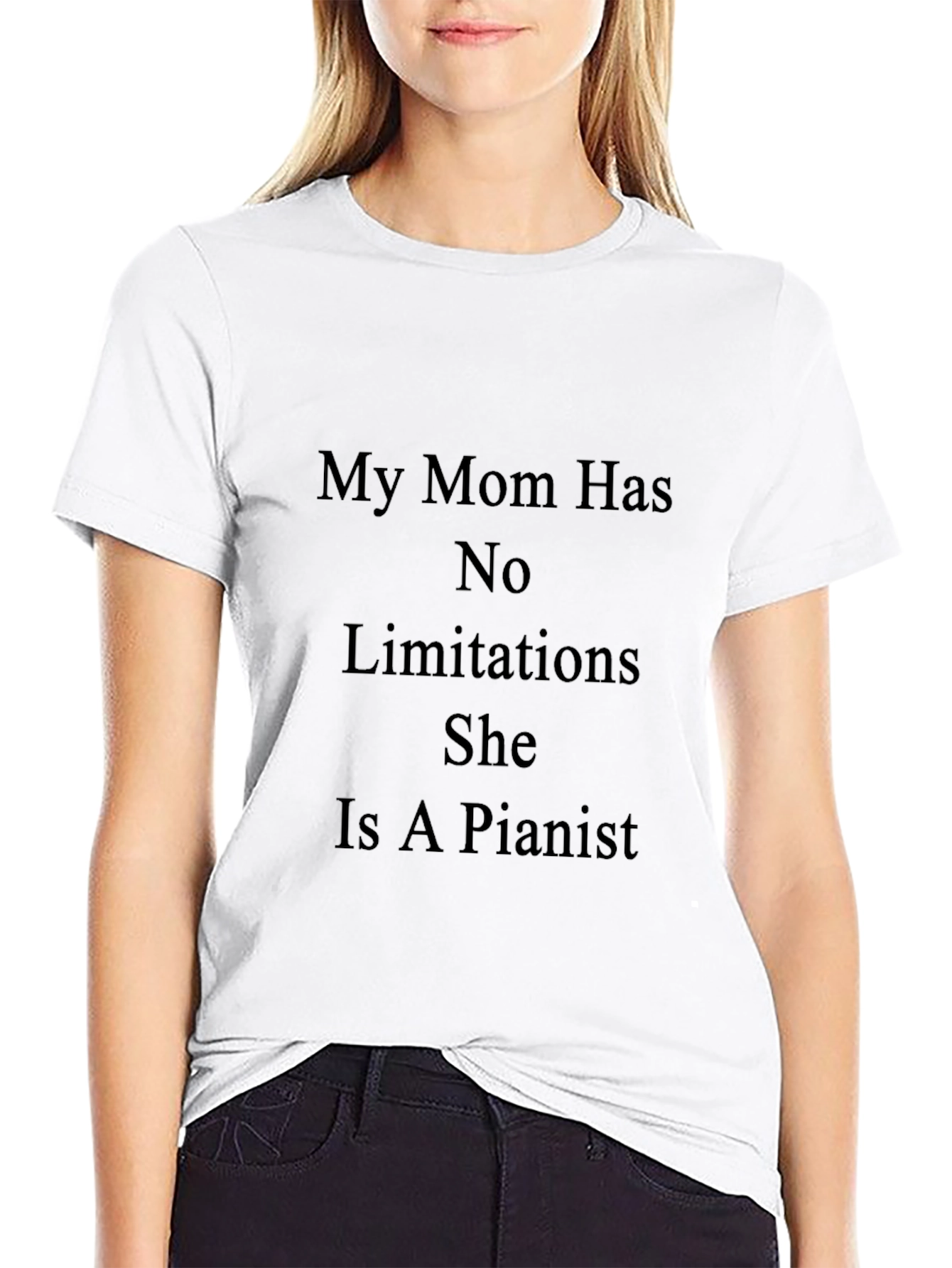 My Mom The Pianist T-Shirt - Black