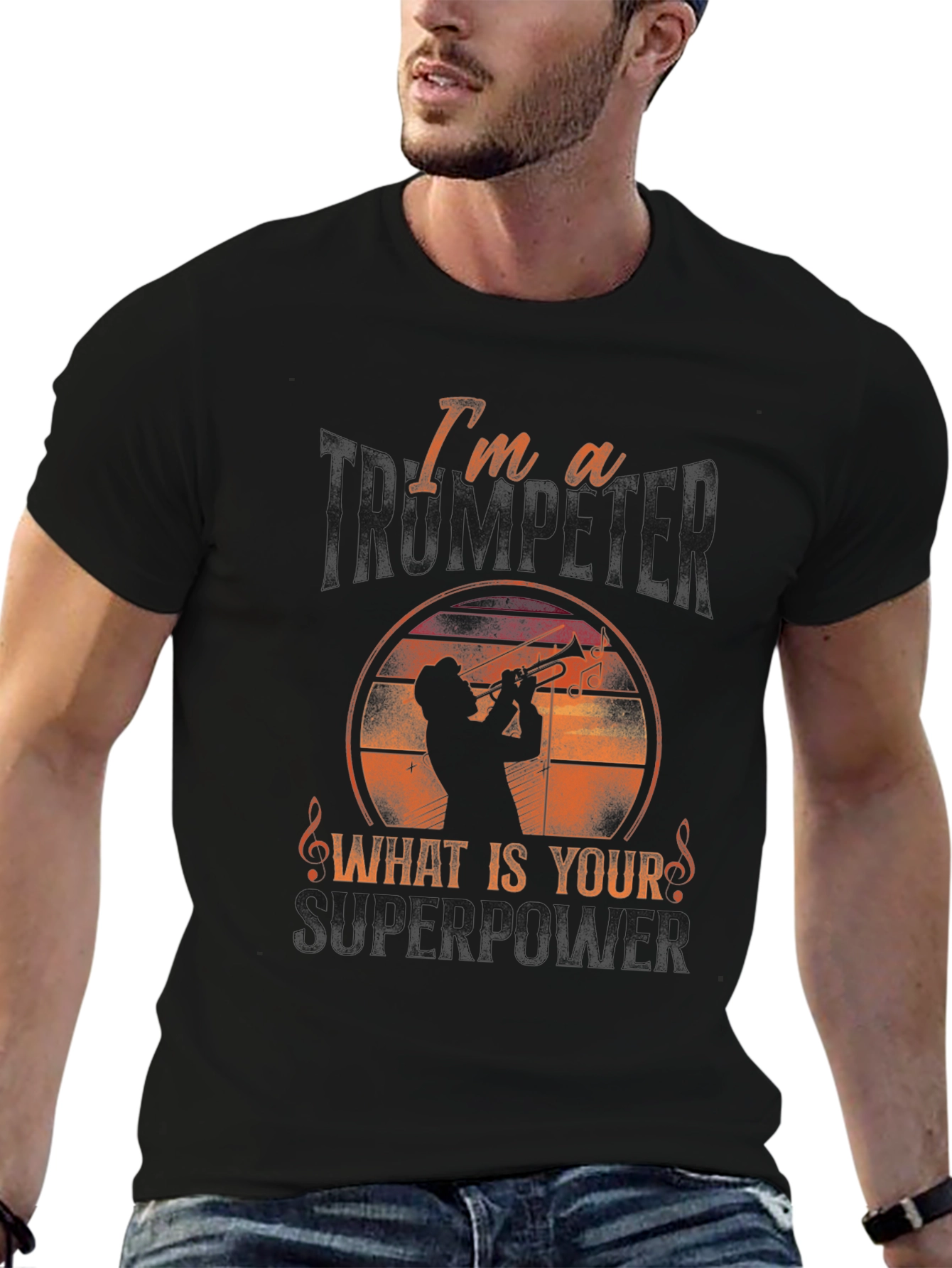Trumpet Player Superpower T-Shirt - Musical Instrument Tee