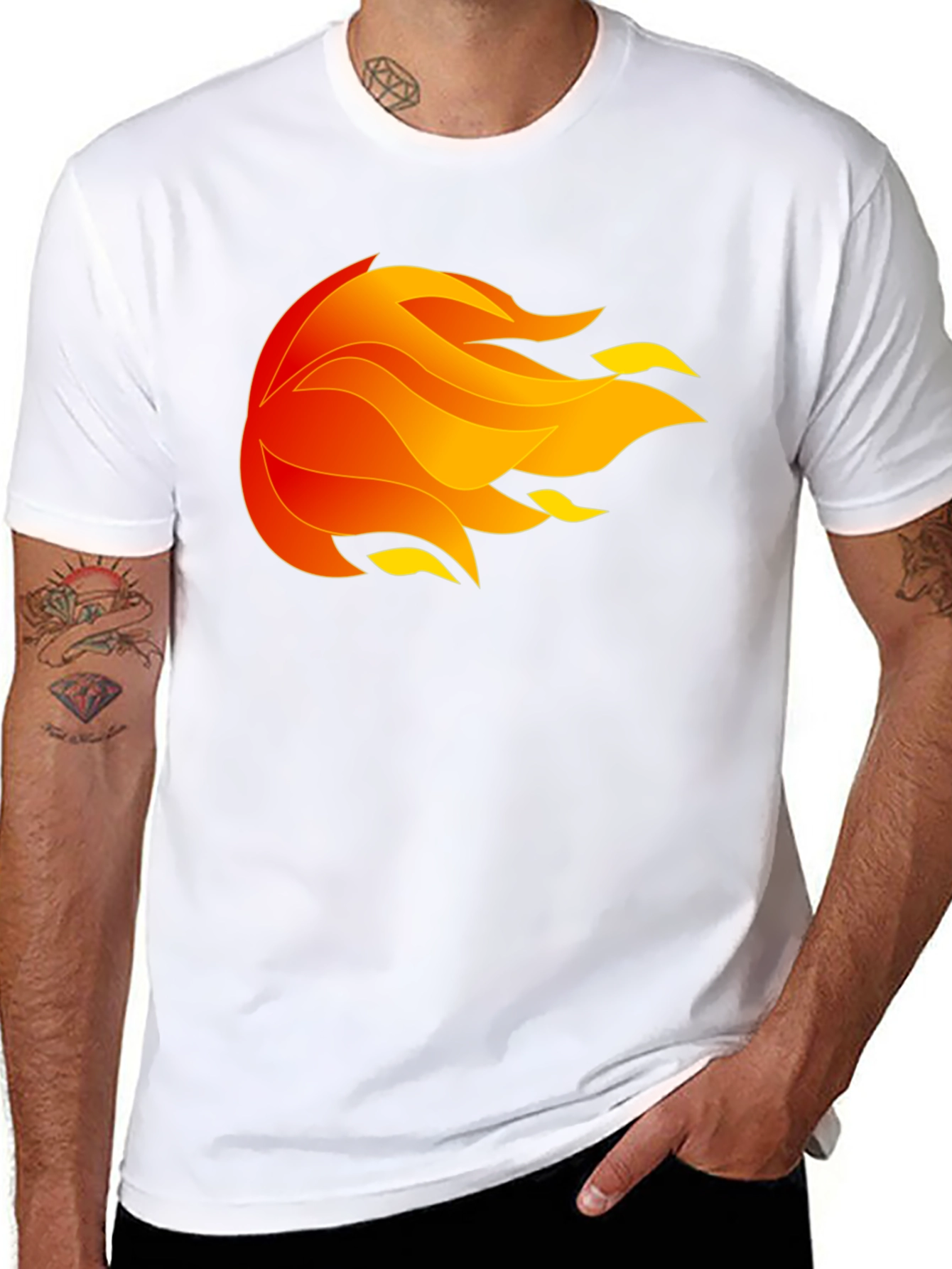 Fiery Orb Graphic Black T-Shirt