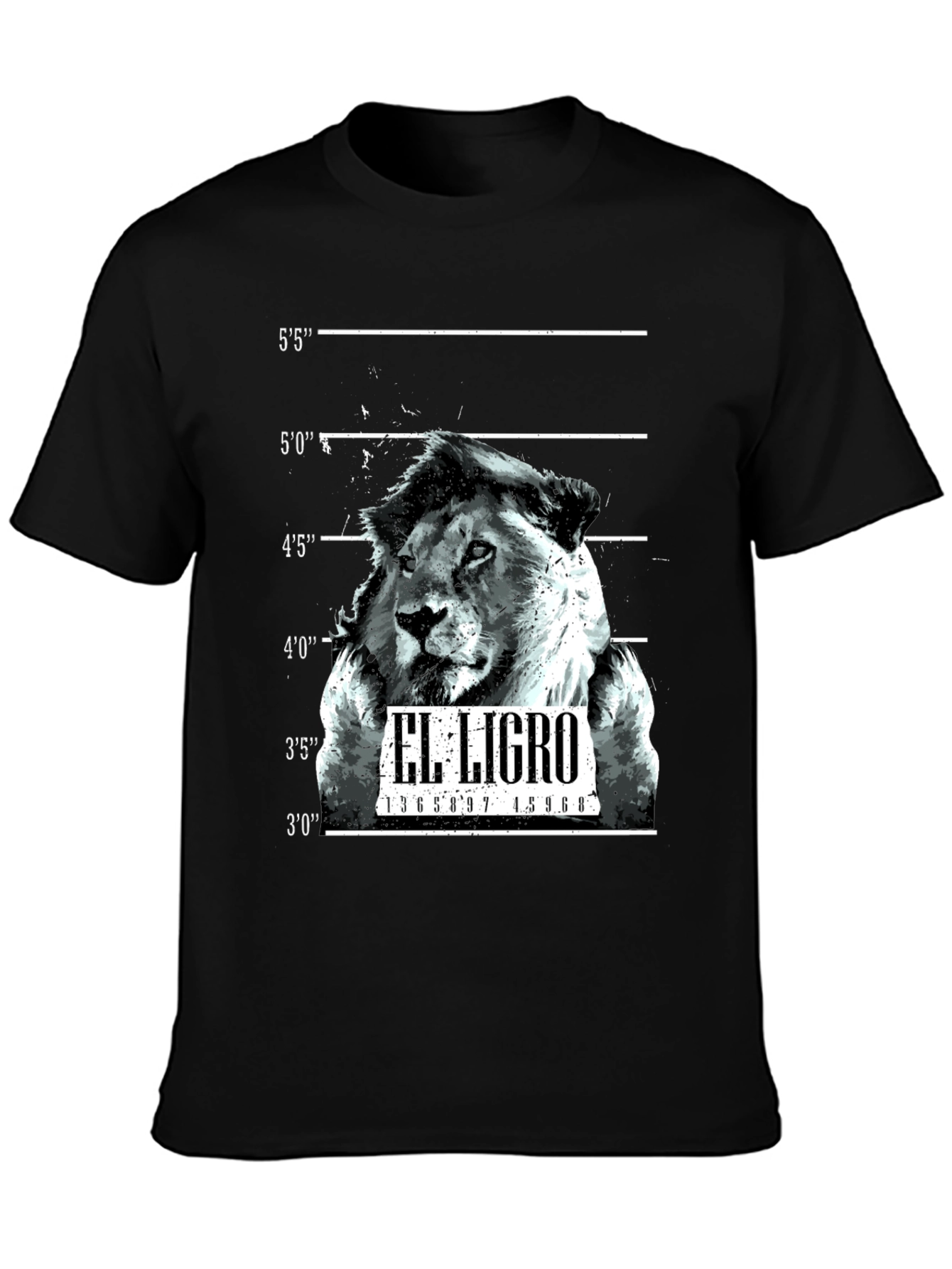 El Ligro Lion Mugshot Black T-Shirt