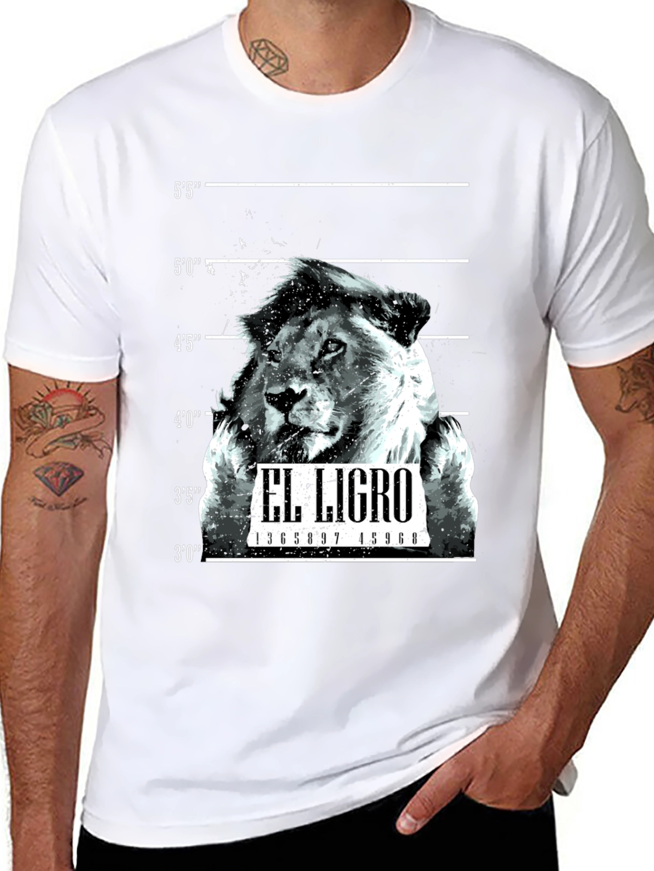 El Ligro Lion Mugshot Black T-Shirt