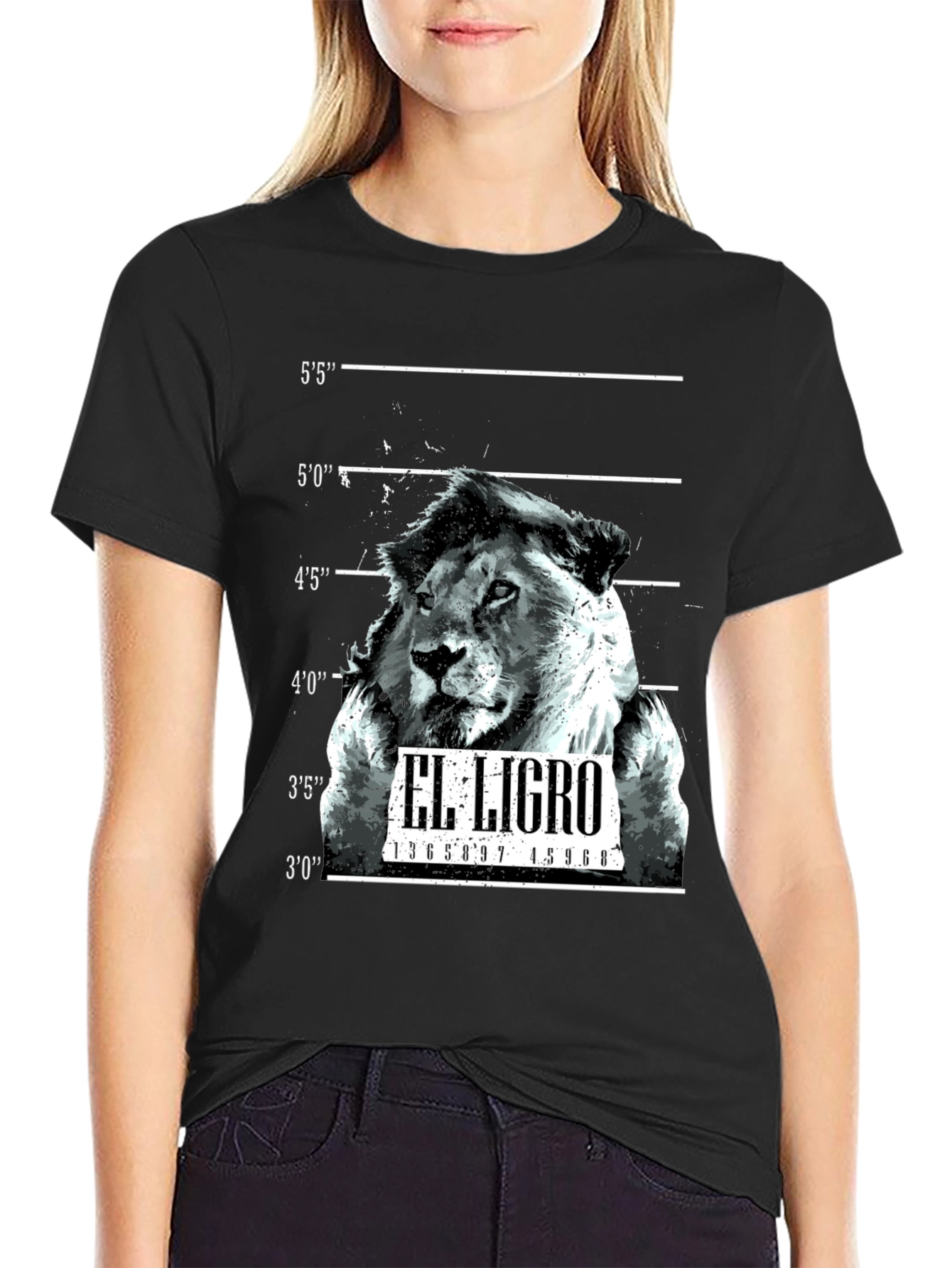 El Ligro Lion Mugshot Black T-Shirt