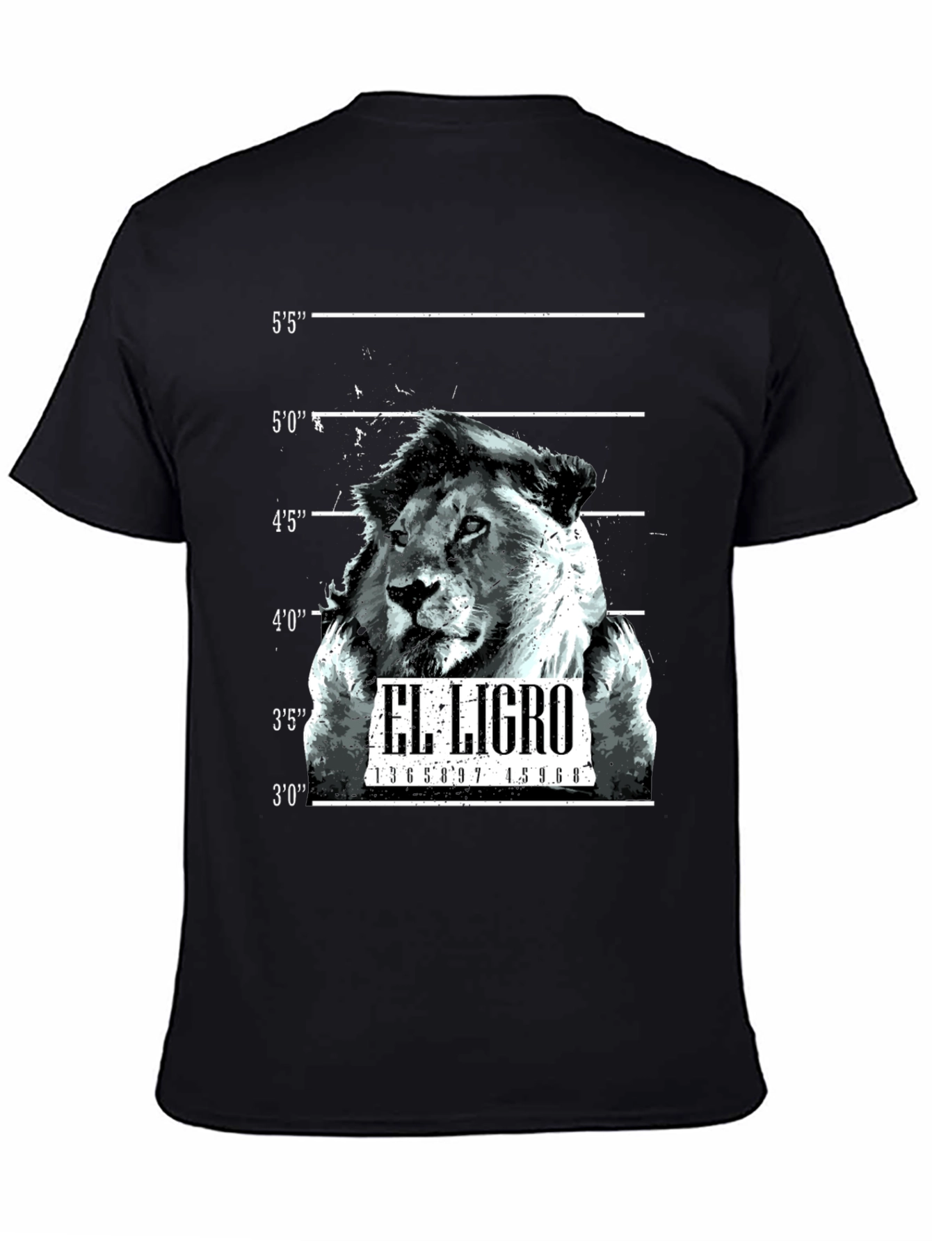 El Ligro Lion Mugshot Black T-Shirt