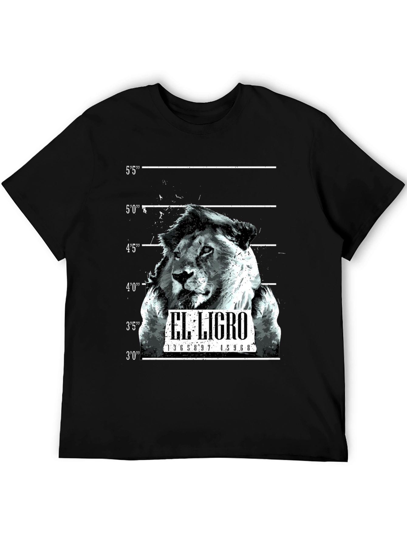 El Ligro Lion Mugshot Black T-Shirt