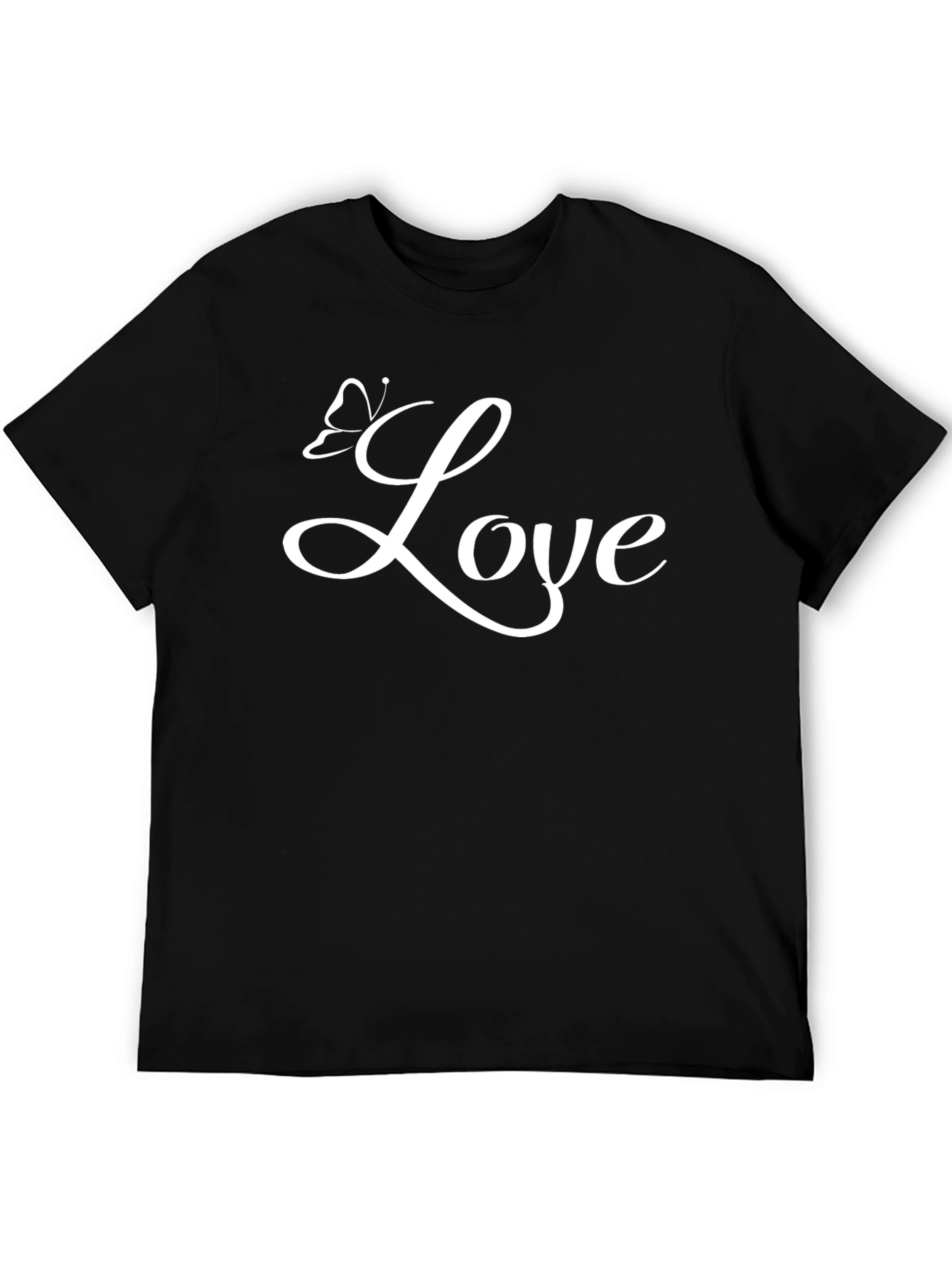 Love Butterfly Graphic Tee - Stylish Black T-Shirt