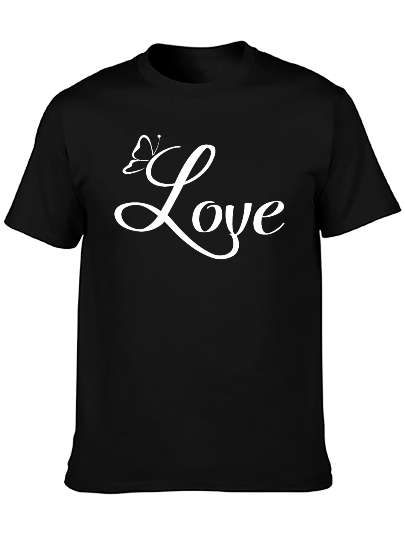 Love Butterfly Graphic Tee - Stylish Black T-Shirt