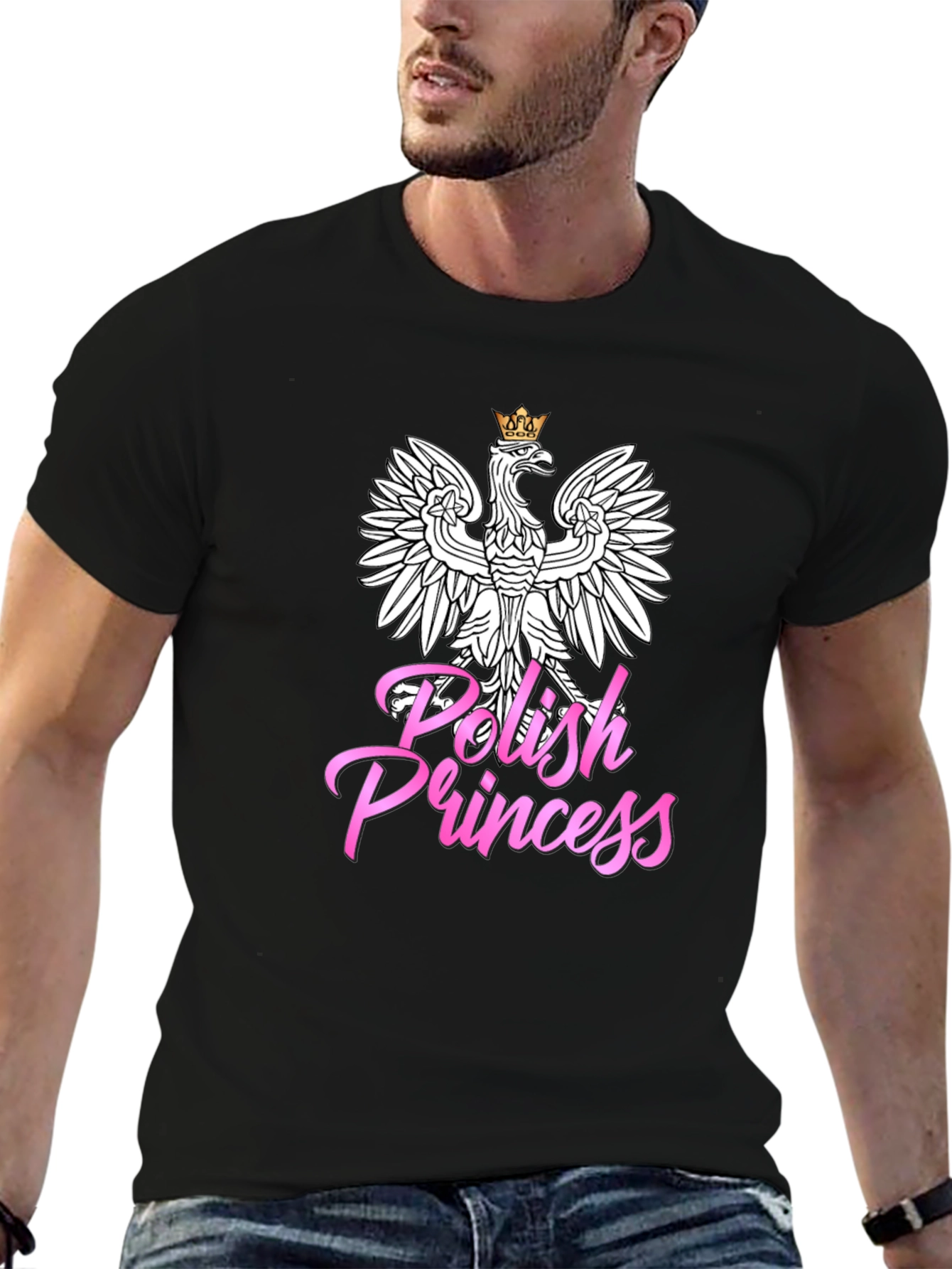 Polish Princess T-Shirt - Black Crew Neck Tee