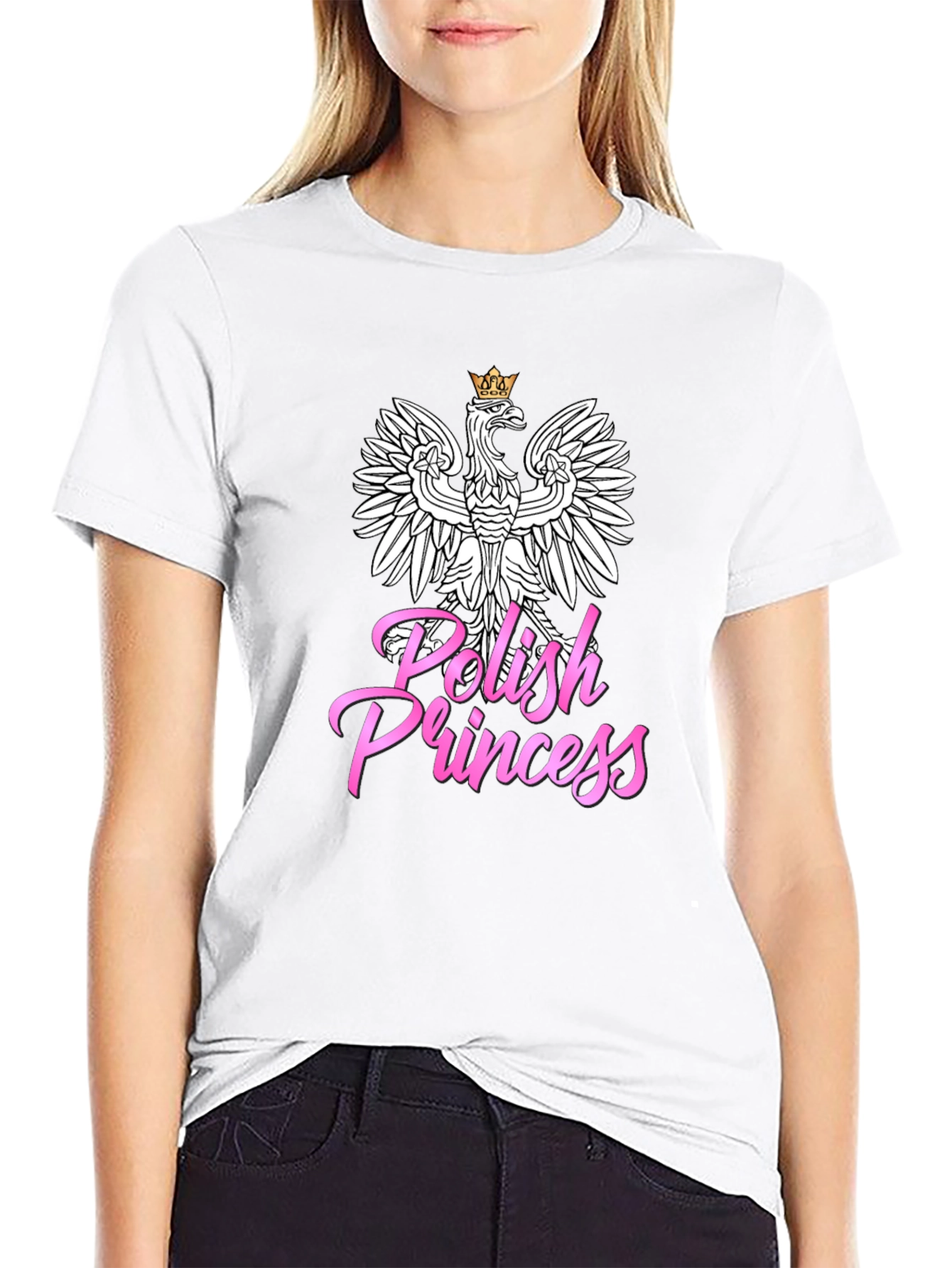 Polish Princess T-Shirt - Black Crew Neck Tee